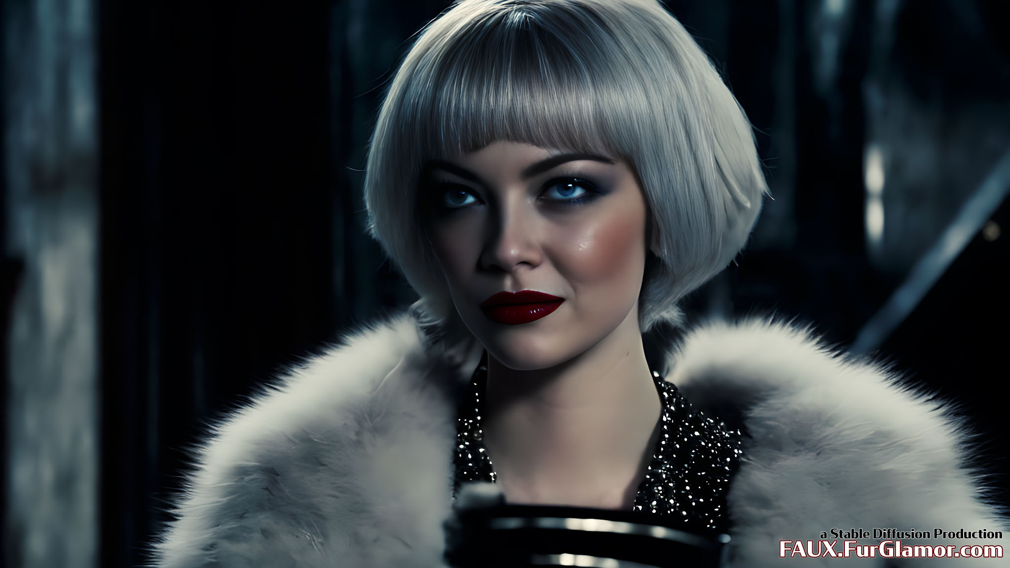 Stable Diffusion Rendering of Emma Stone as Cruella