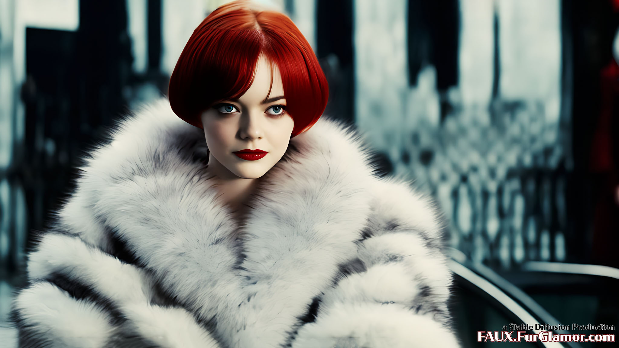 Stable Diffusion Rendering of Emma Stone as Cruella