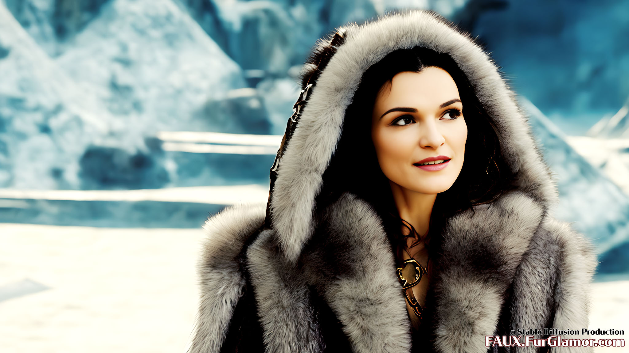 Stable Diffusion Rendering of Rachel Weisz in Fur in An Alternate Mummy 3