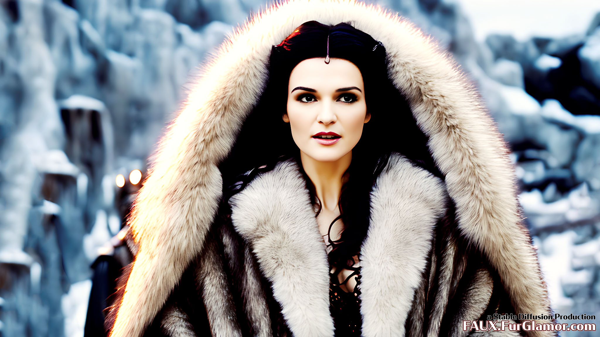 Stable Diffusion Rendering of Rachel Weisz in Fur in An Alternate Mummy 3