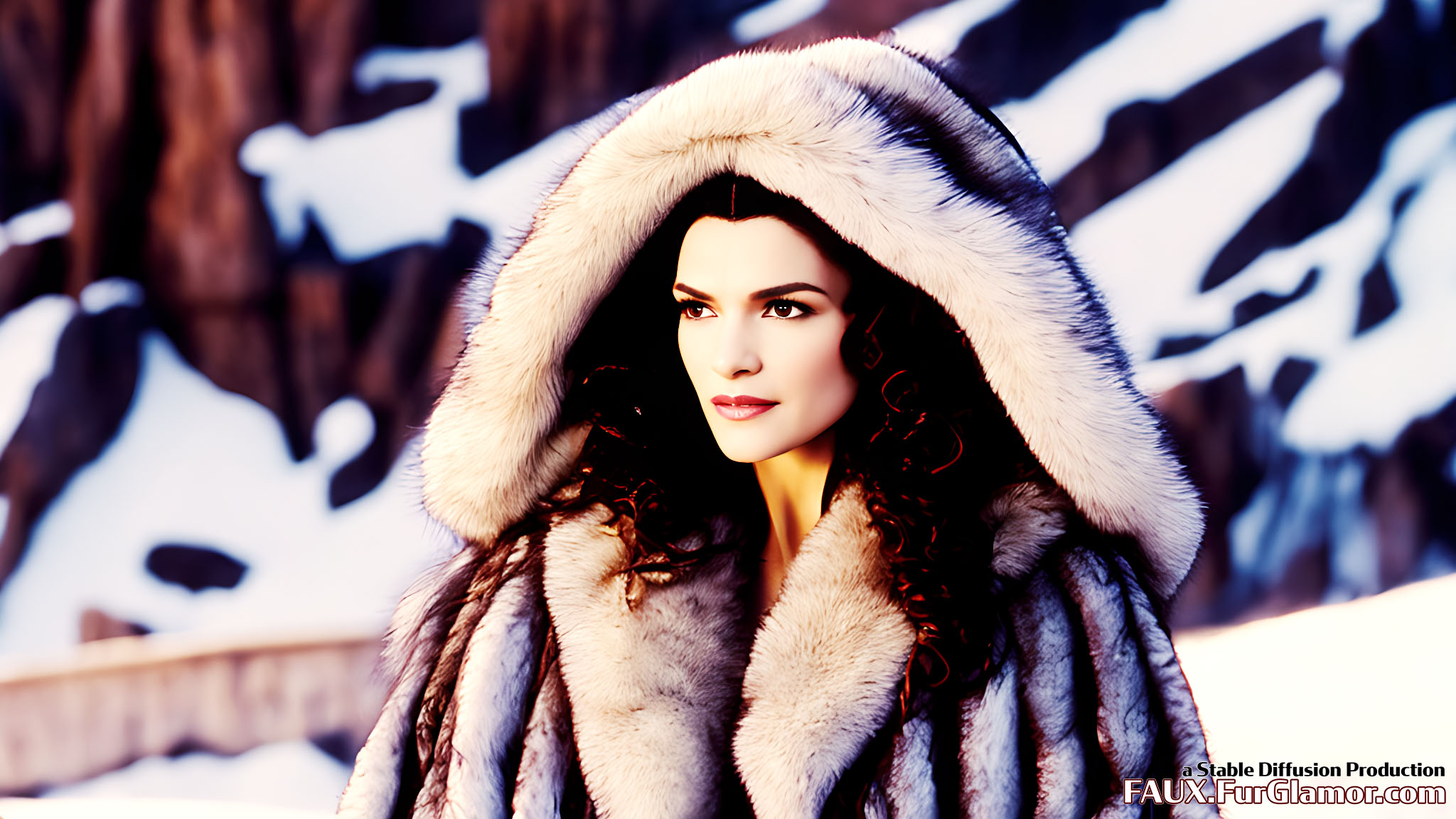 Stable Diffusion Rendering of Rachel Weisz in Fur in An Alternate Mummy 3