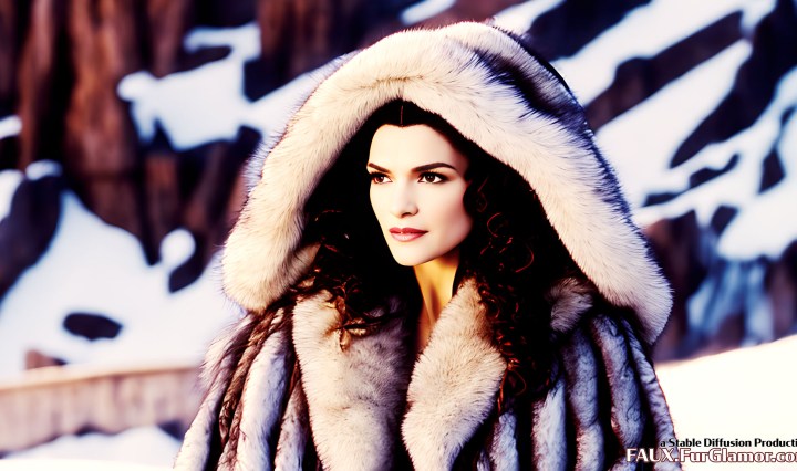 Stable Diffusion Rendering of Rachel Weisz in Fur in An Alternate Mummy 3