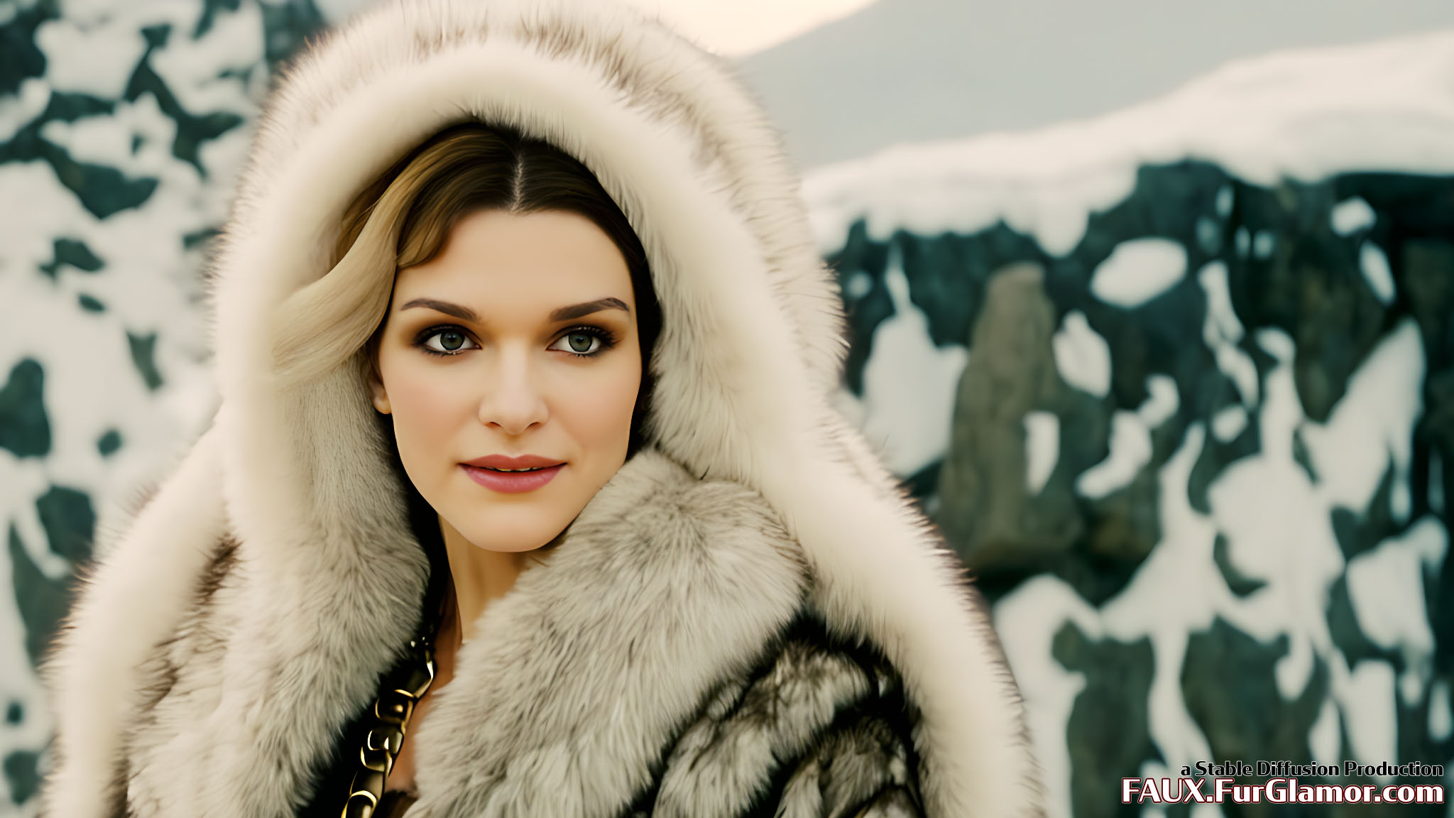 Stable Diffusion Rendering of Rachel Weisz in Fur in An Alternate Mummy 3