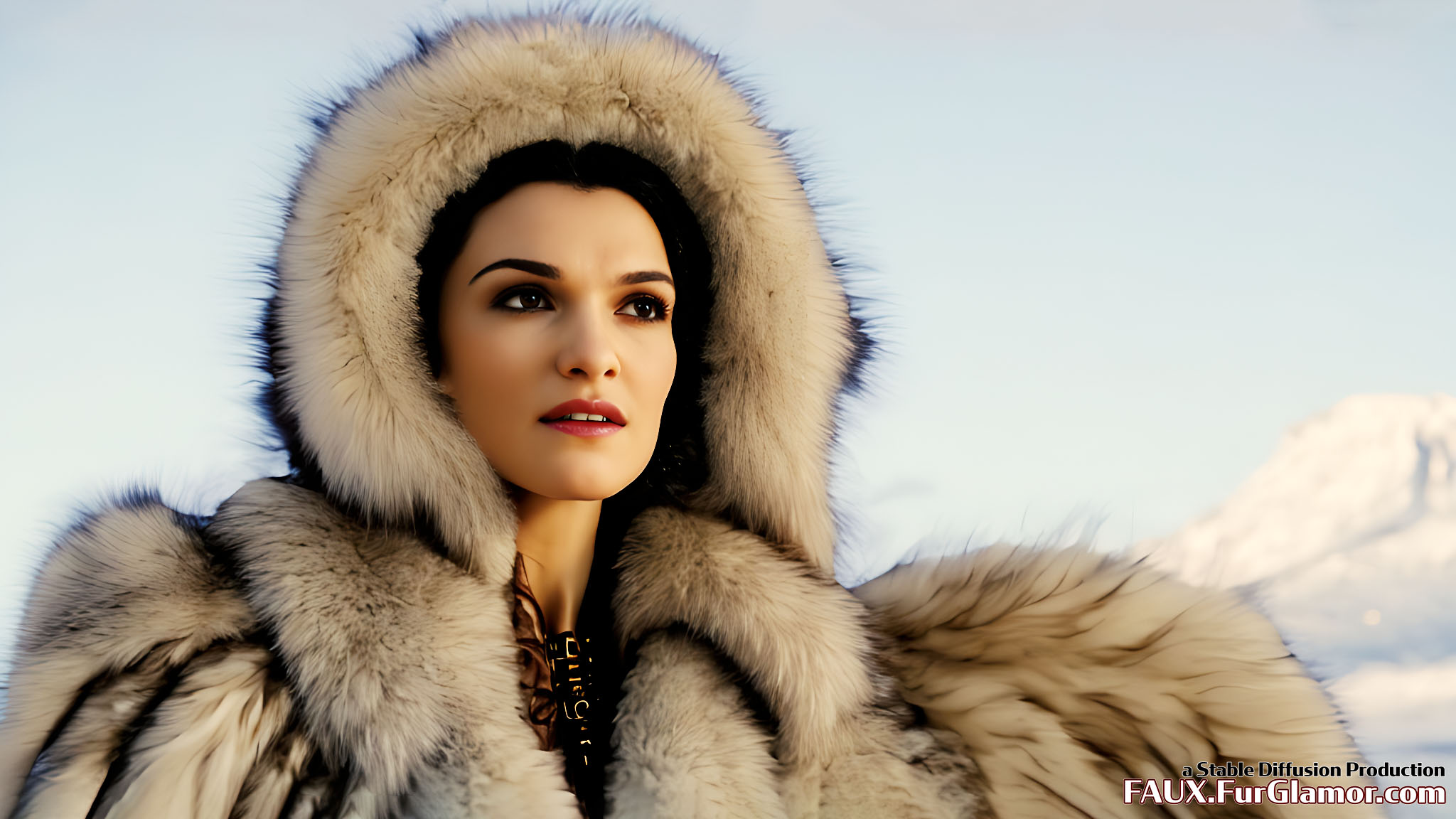Stable Diffusion Rendering of Rachel Weisz in Fur in An Alternate Mummy 3