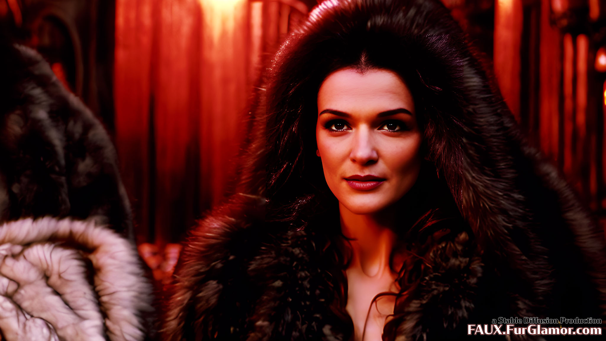 Stable Diffusion Rendering of Rachel Weisz in Fur in An Alternate Mummy 3
