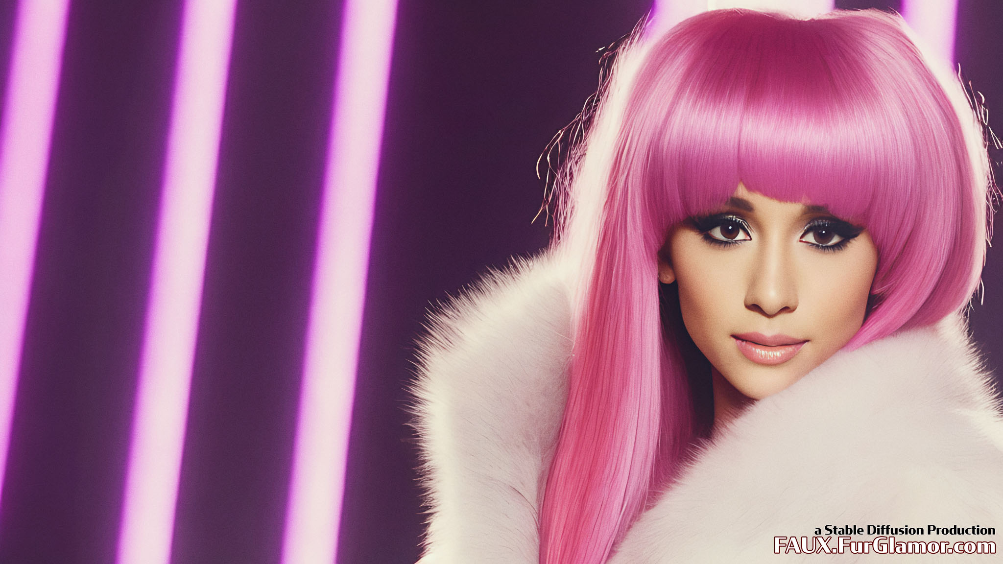 Stable Diffusion Render of Ariana Grande in Fur