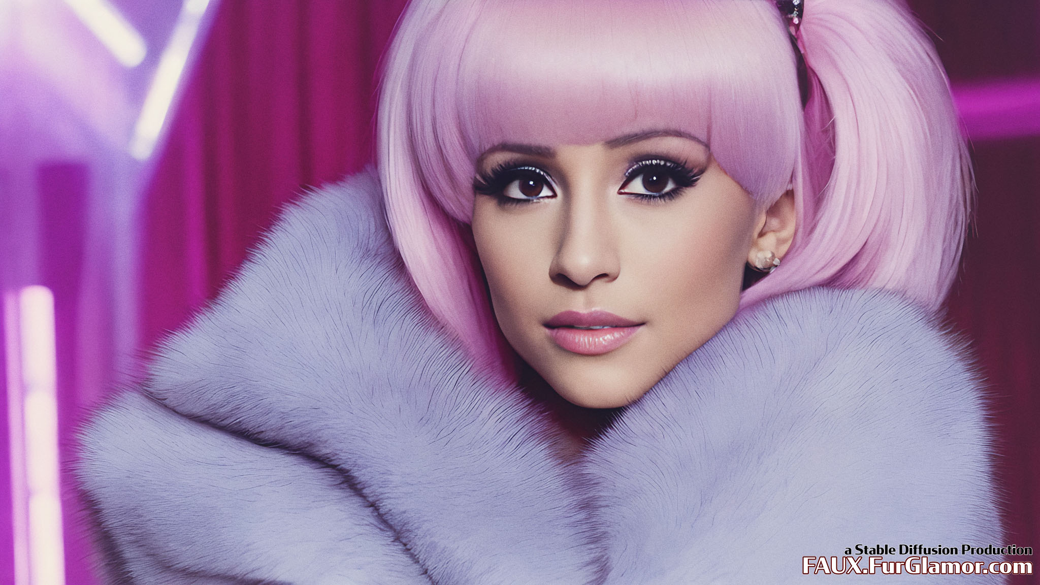 Stable Diffusion Render of Ariana Grande in Fur