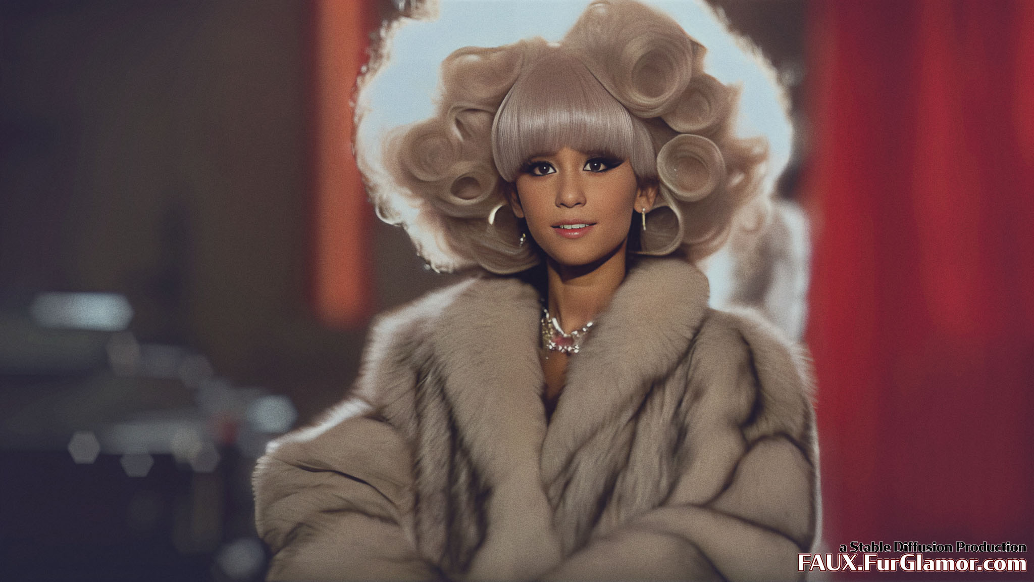 Stable Diffusion Render of Ariana Grande in Fur