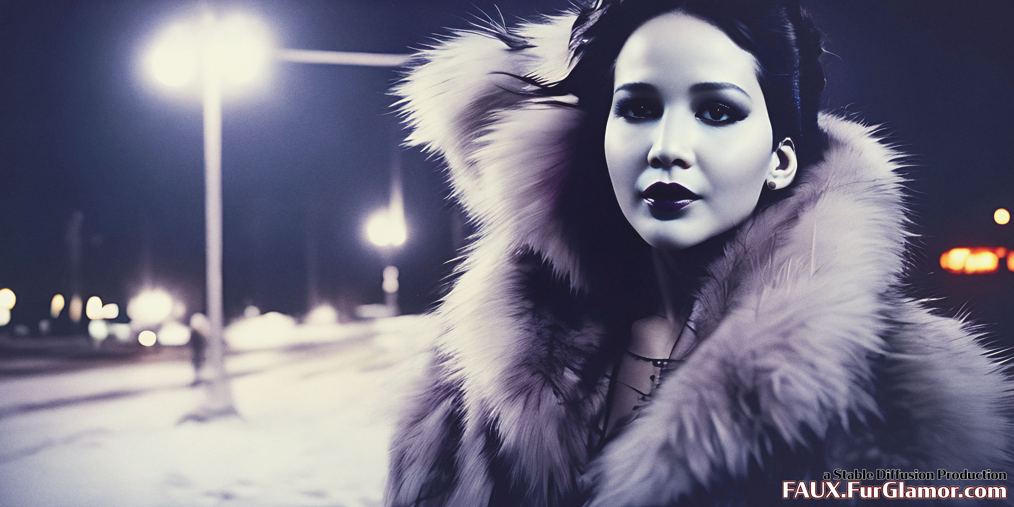 Stable Diffusion Rendering of Jennifer Lawrence in a Fur Coat