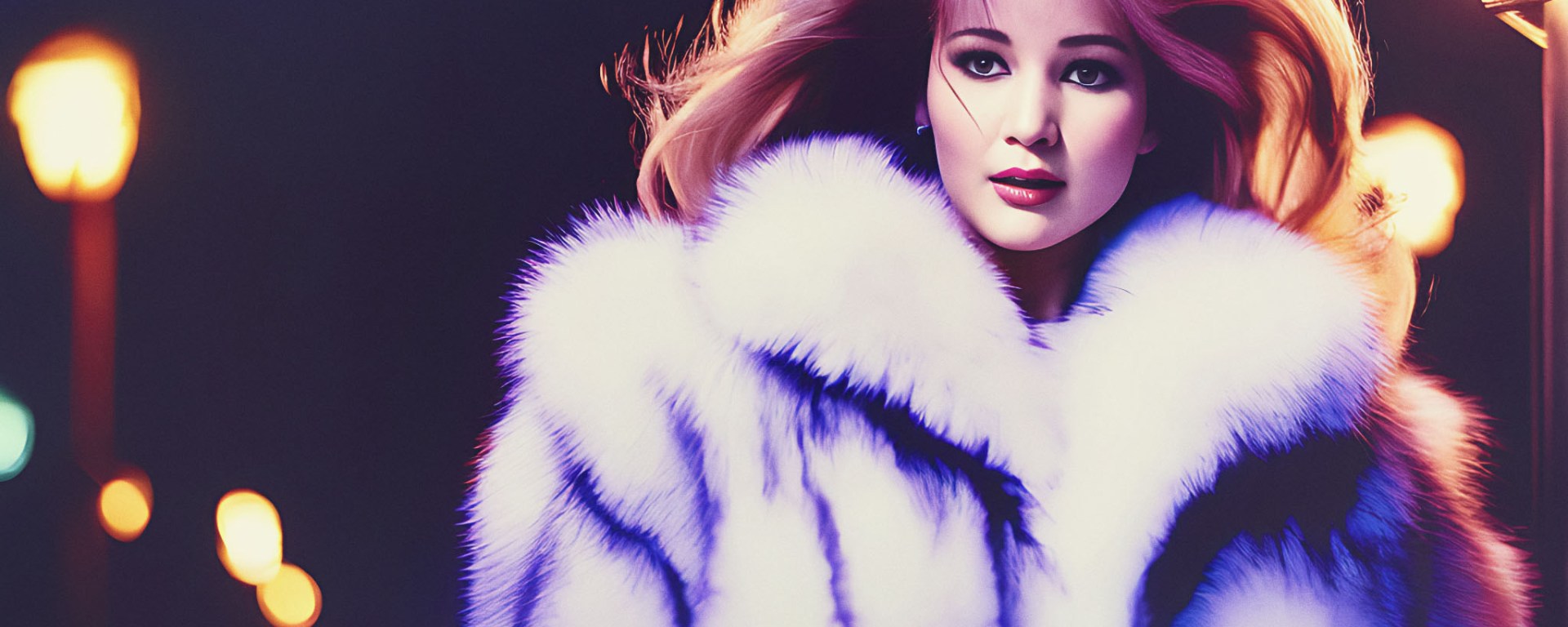 Stable Diffusion Rendering of Jennifer Lawrence in a Fur Coat