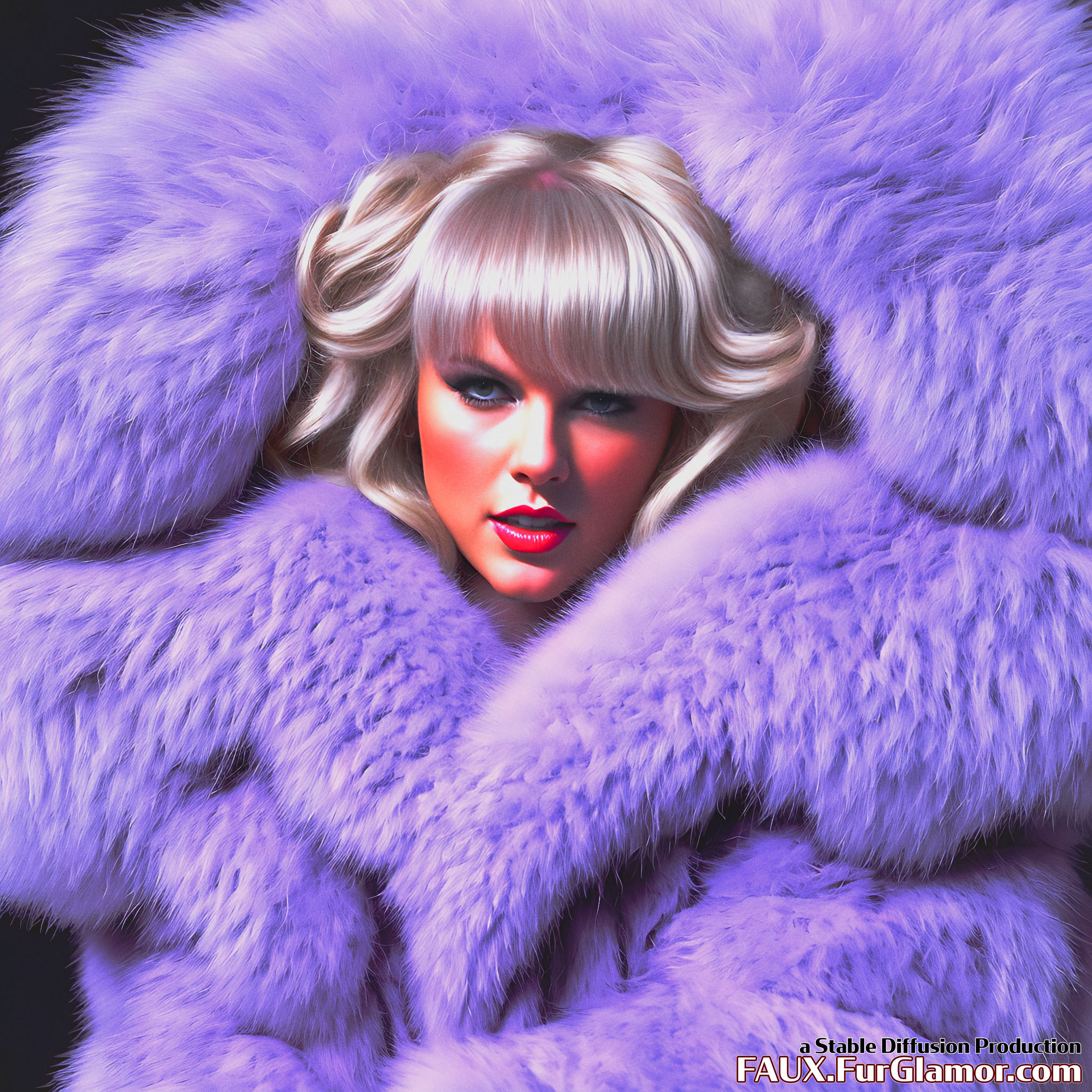 Stable Diffusion Render of Taylor Swift in A Fur Coat