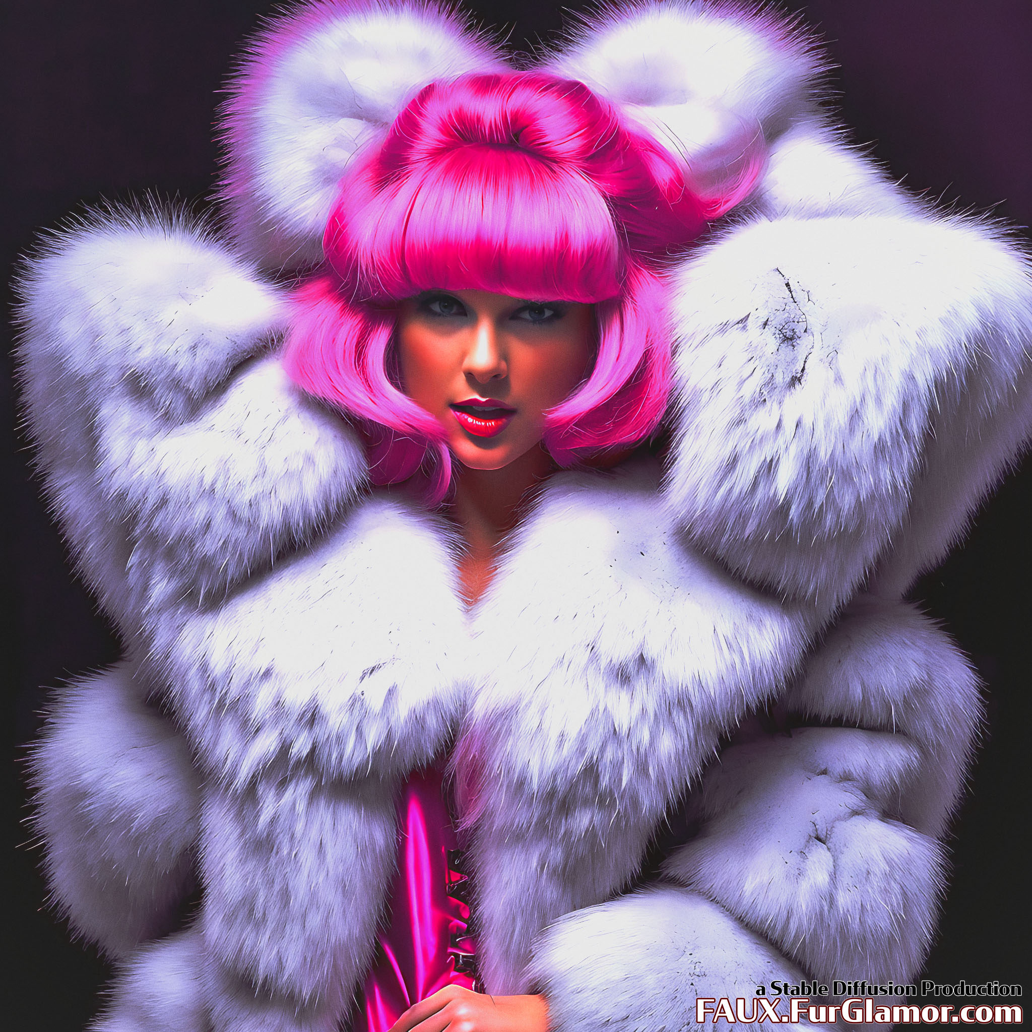 Stable Diffusion Render of Taylor Swift in A Fur Coat