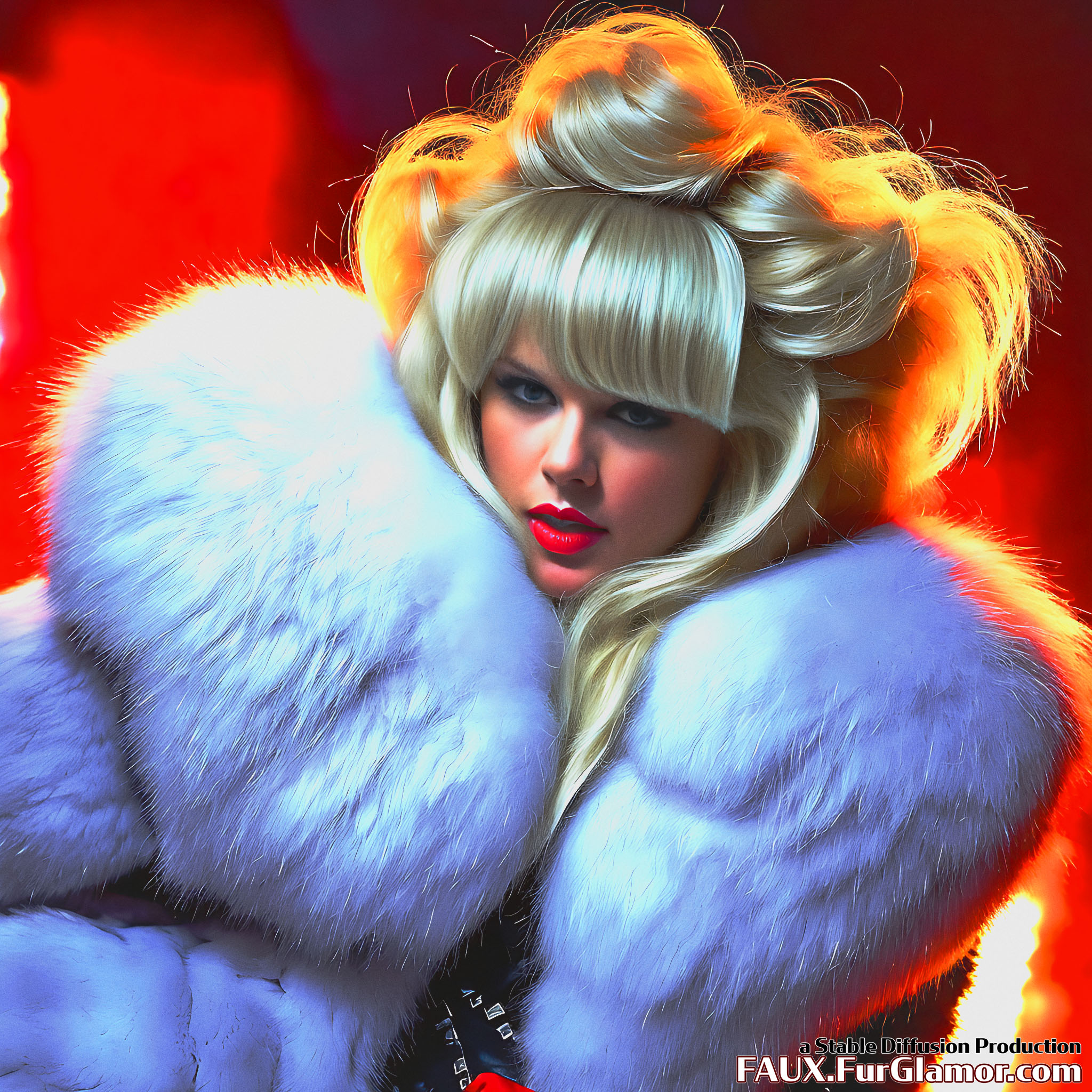 Stable Diffusion Render of Taylor Swift in A Fur Coat