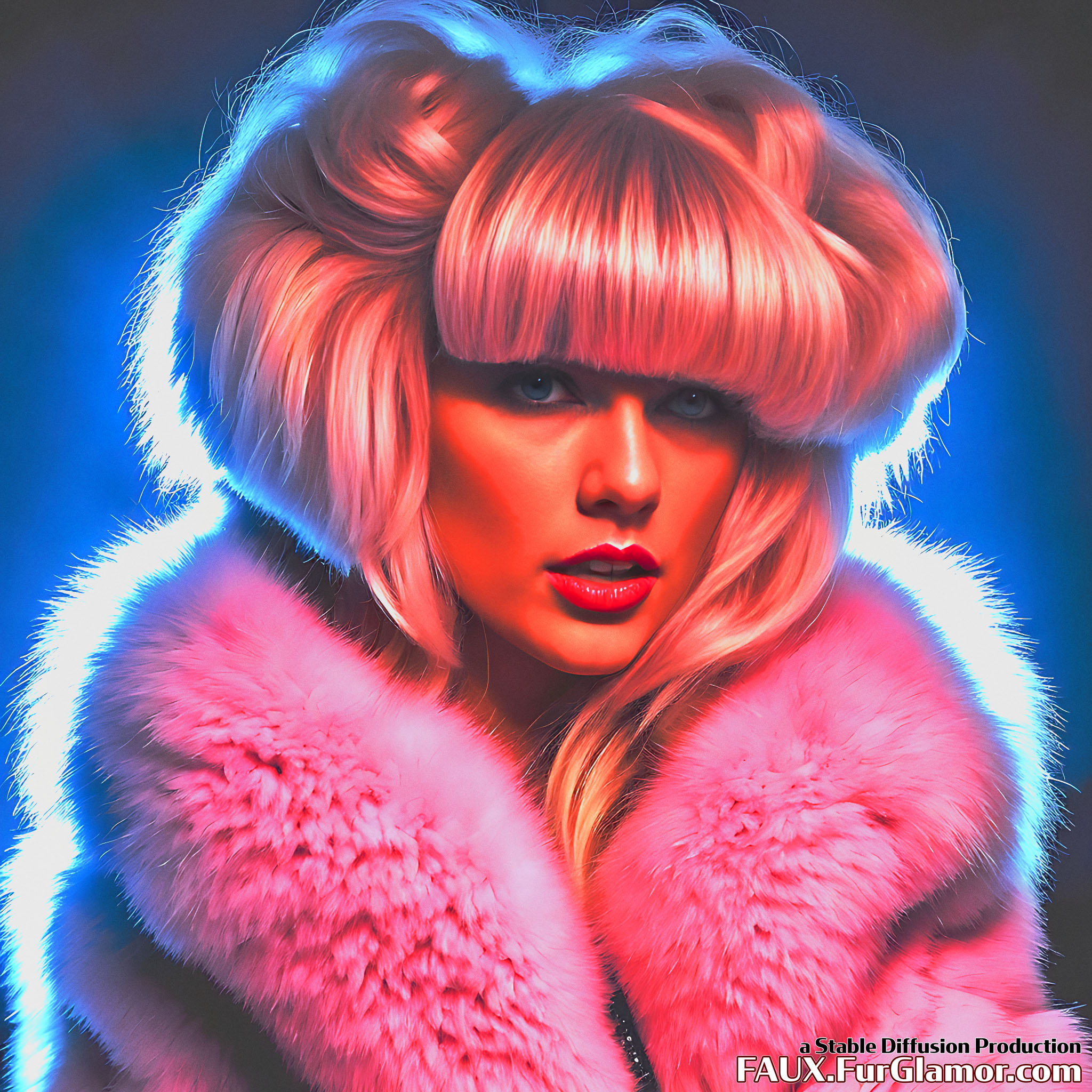Stable Diffusion Render of Taylor Swift in A Fur Coat