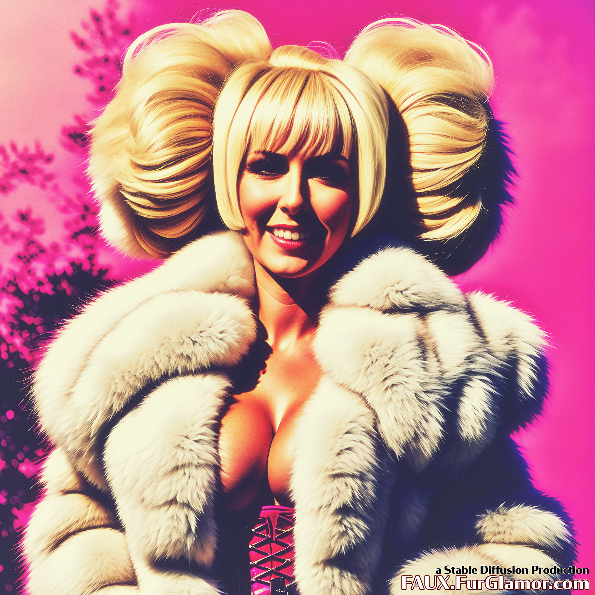 Stable Diffusion Render of Jessica Nigri in a Fur Coat