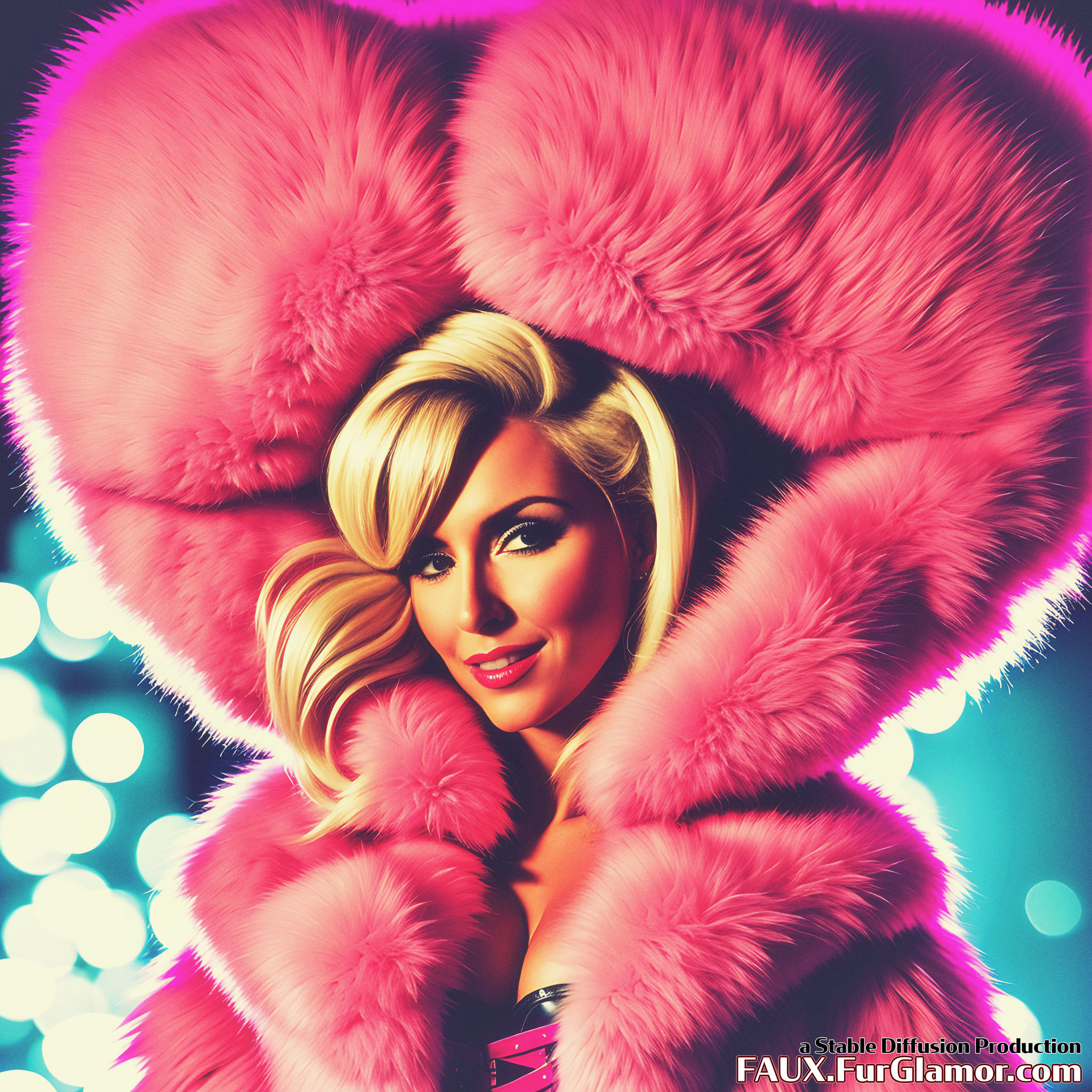 Stable Diffusion Render of Jessica Nigri in a Fur Coat