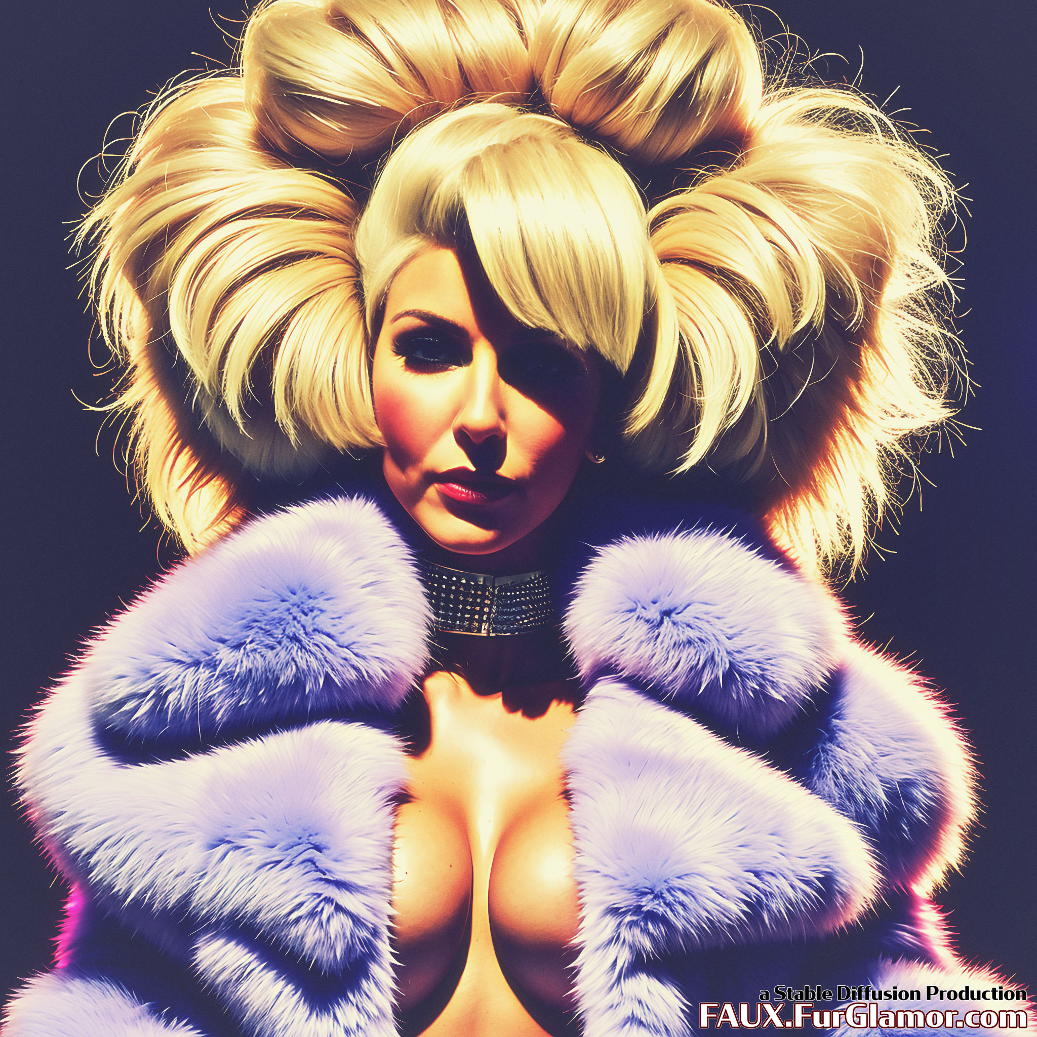 Stable Diffusion Render of Jessica Nigri in a Fur Coat