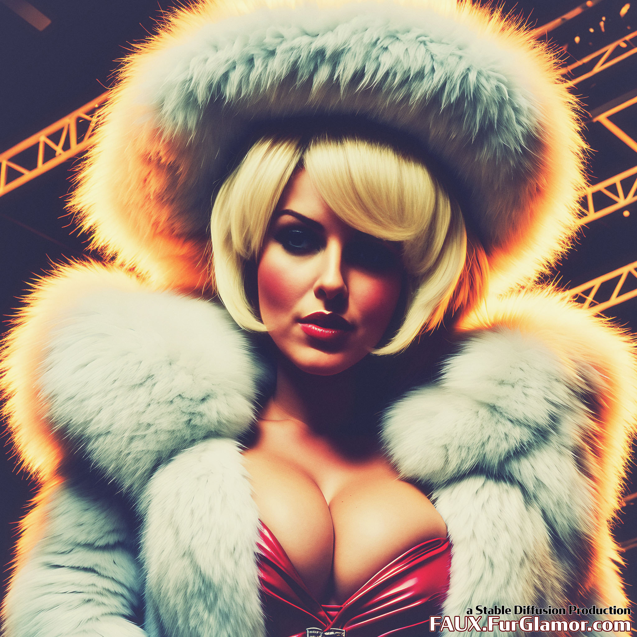 Stable Diffusion Render of Jessica Nigri in a Fur Coat