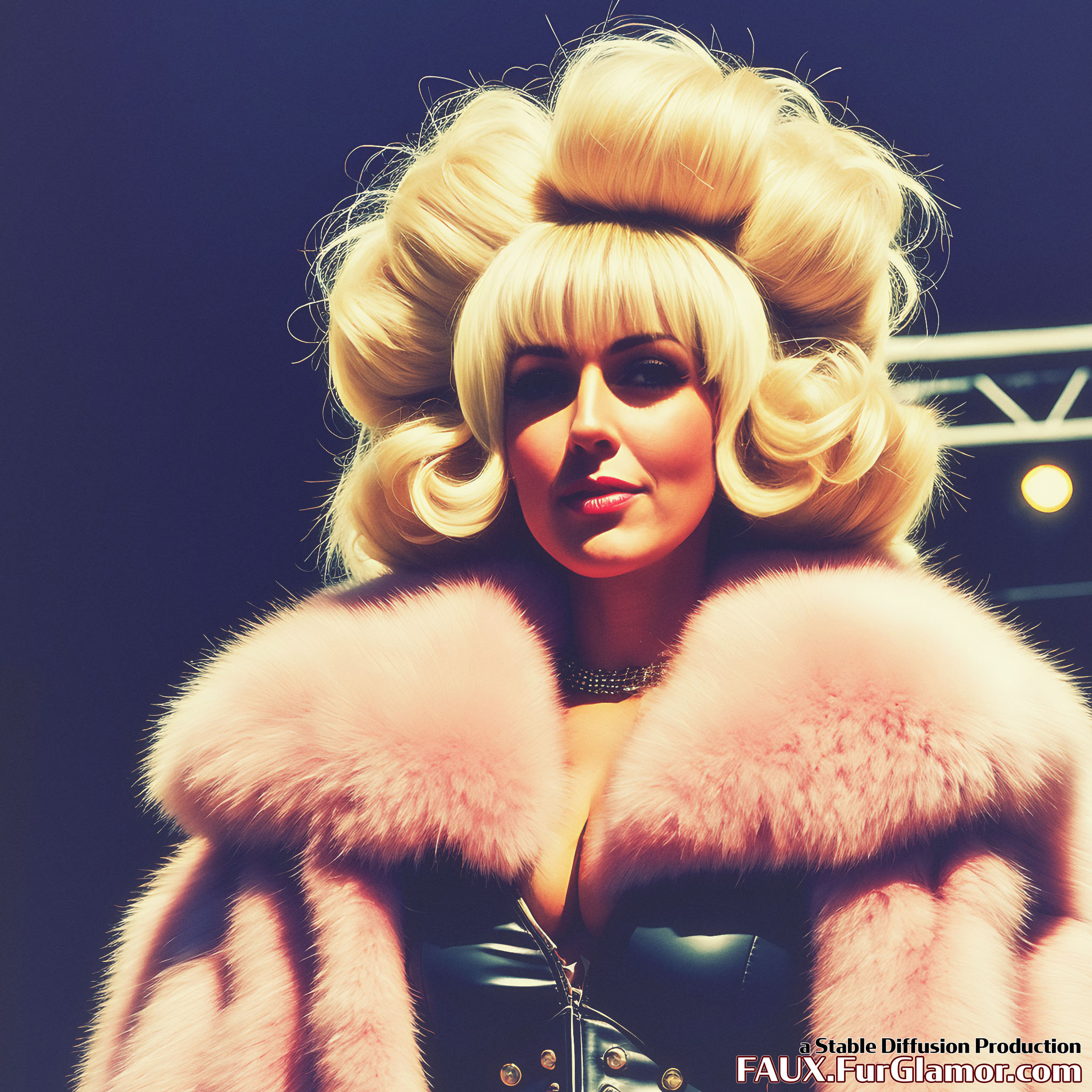 Stable Diffusion Render of Jessica Nigri in a Fur Coat