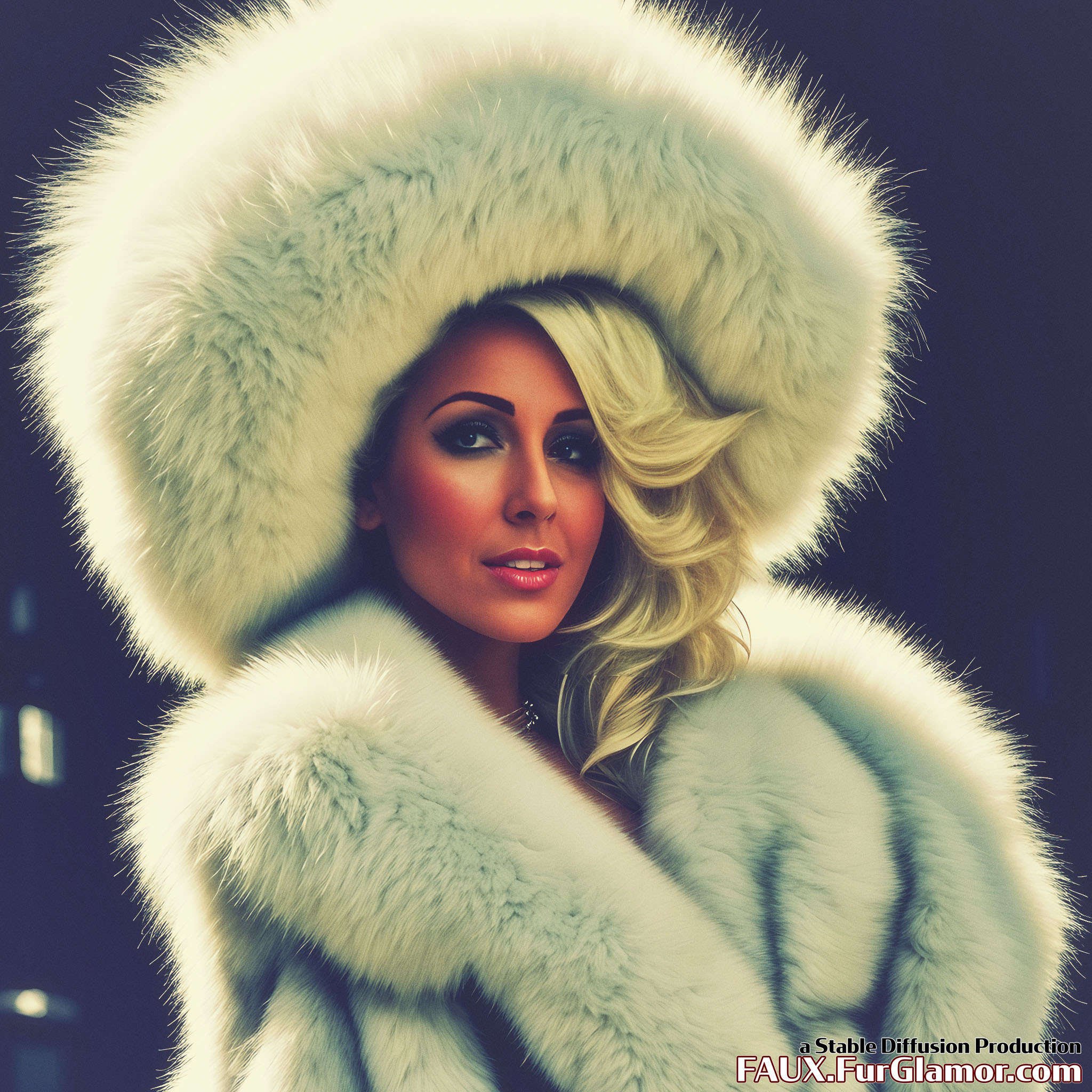 Stable Diffusion Render of Jessica Nigri in a Fur Coat