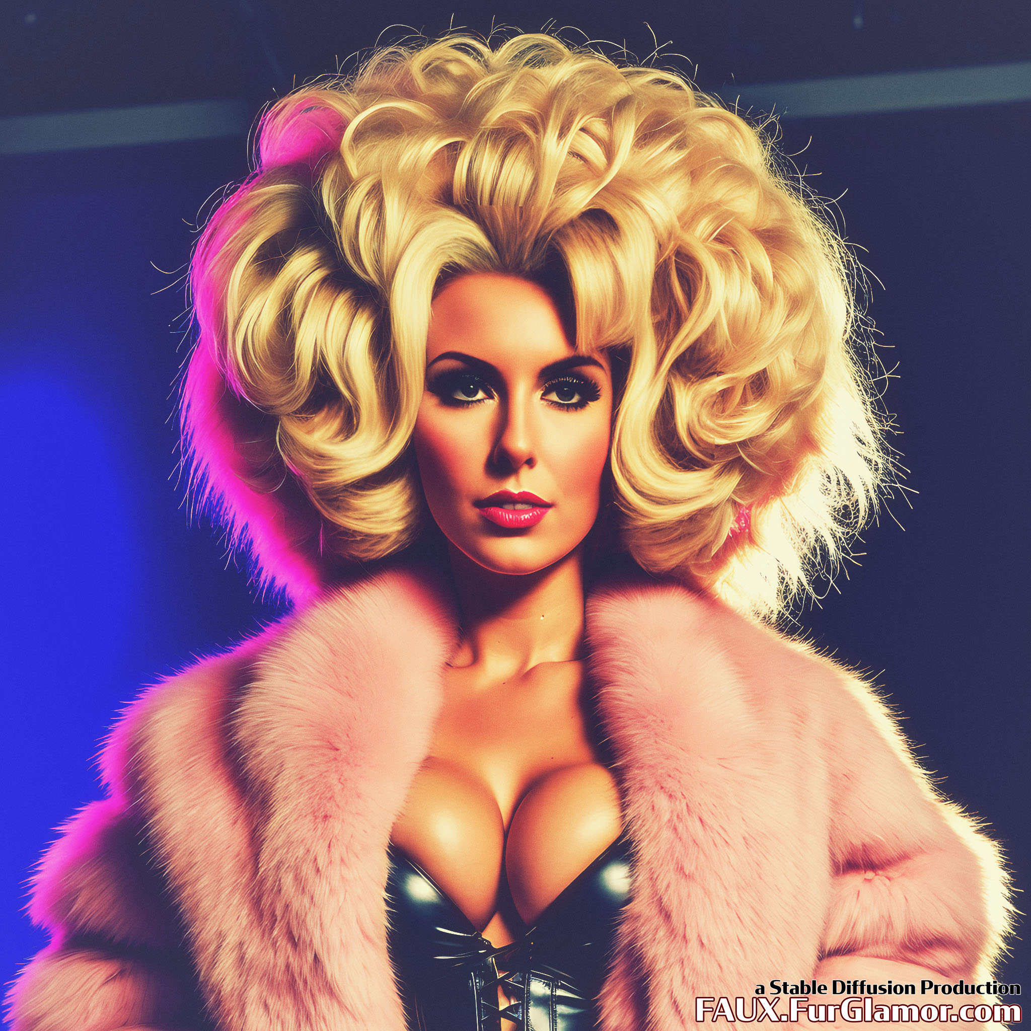 Stable Diffusion Render of Jessica Nigri in a Fur Coat