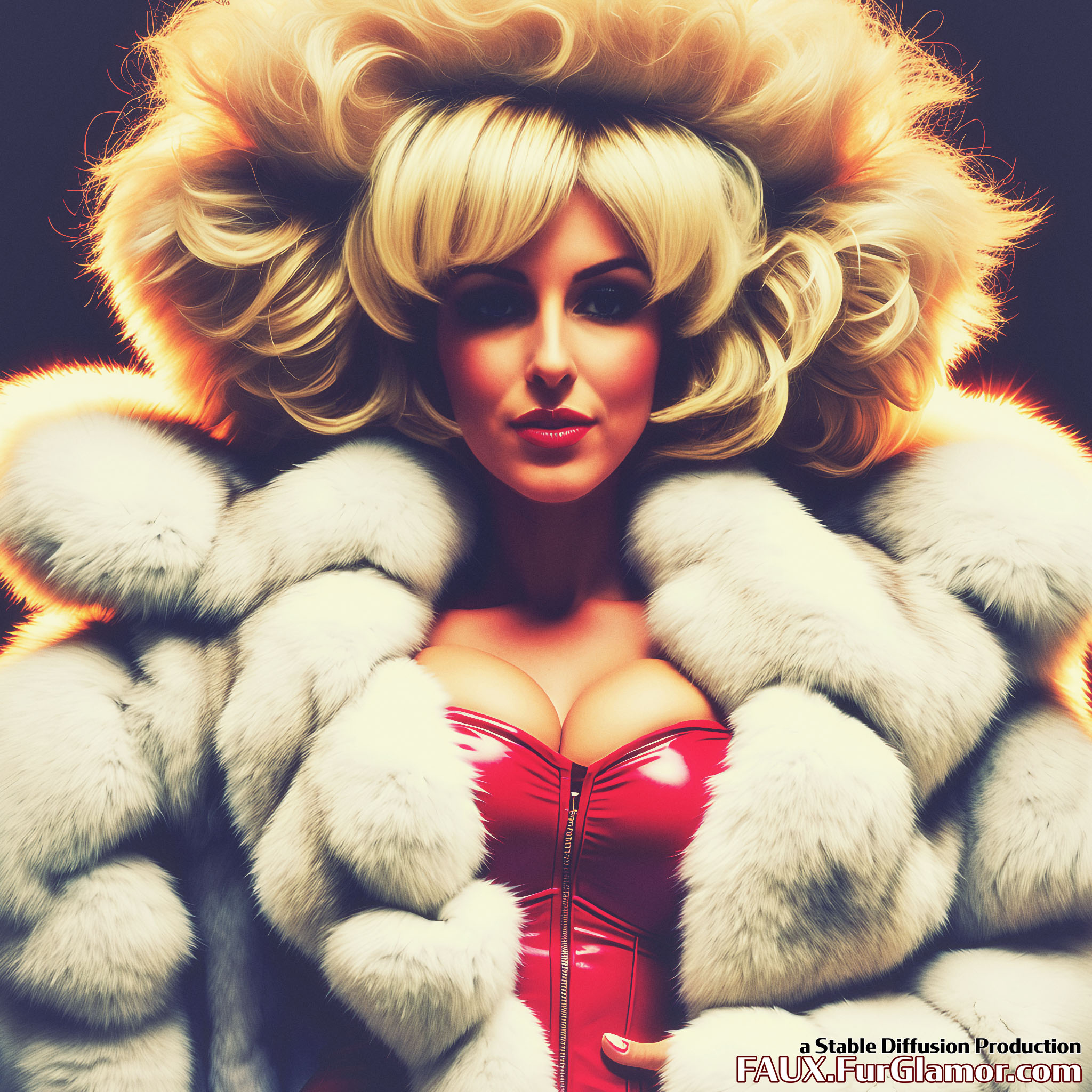 Stable Diffusion Render of Jessica Nigri in a Fur Coat