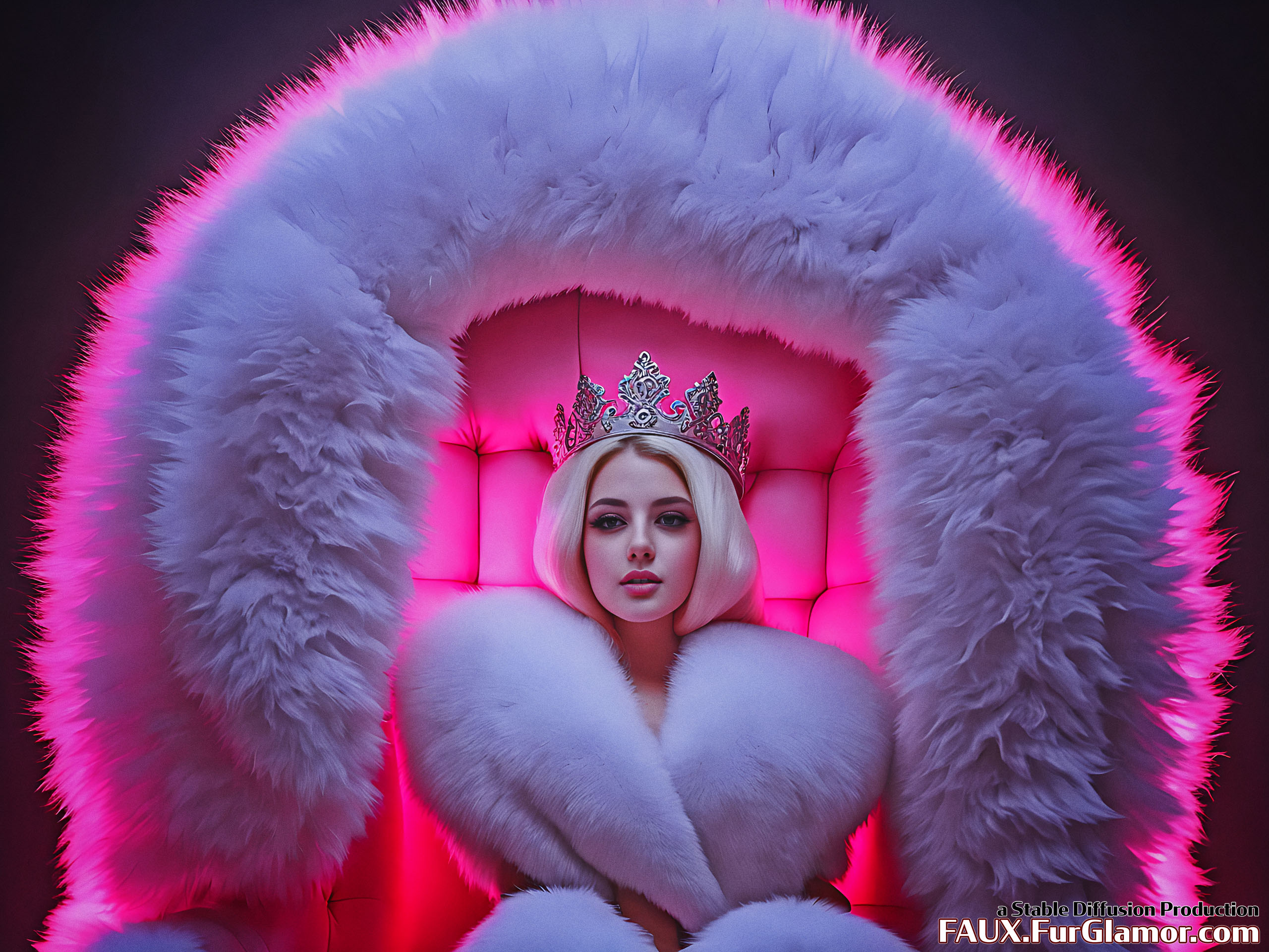 Stable Diffusion Render of Lana Del Rey in a Fur Coat