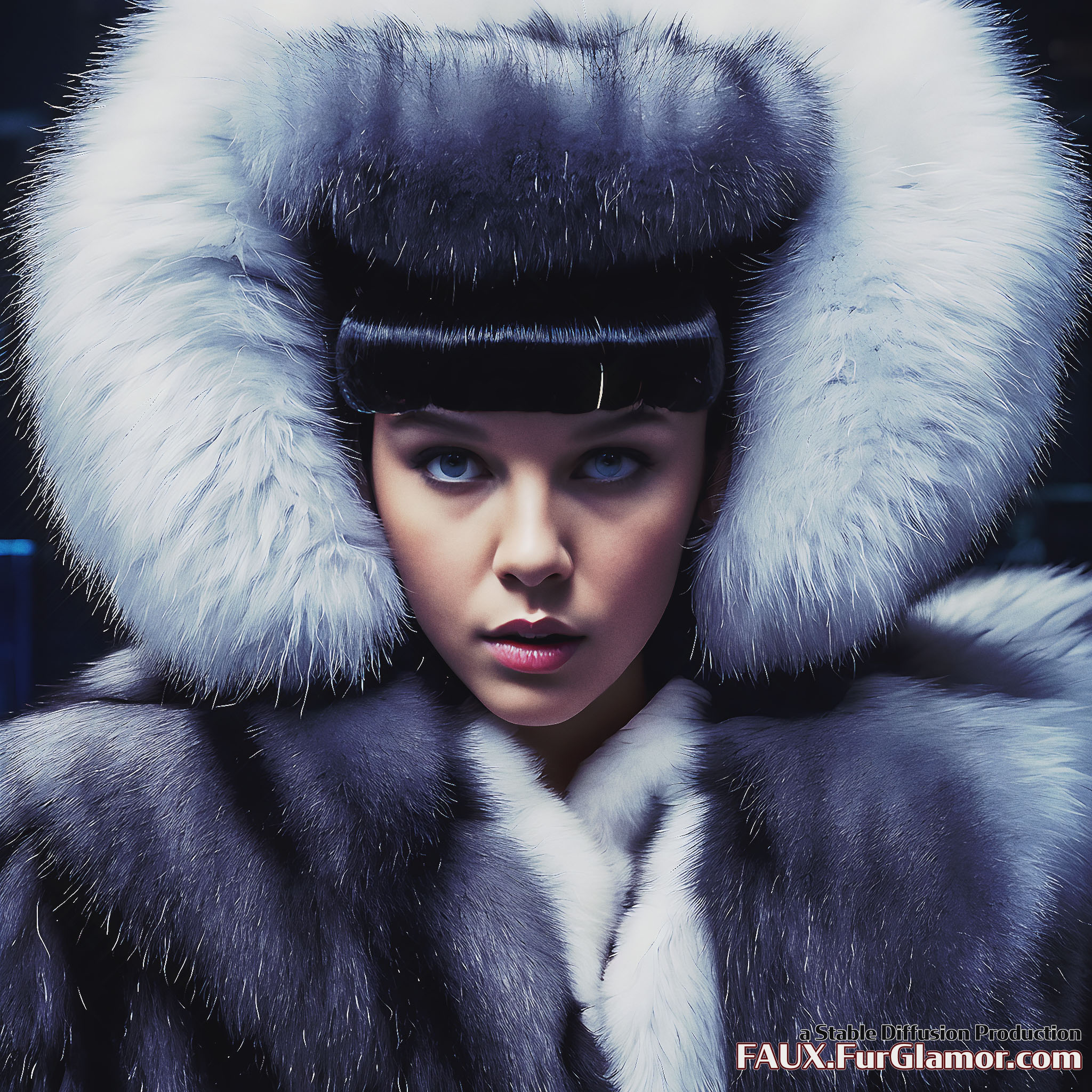 Stable Diffusion Render of Millie Bobby Brown wearing Fur
