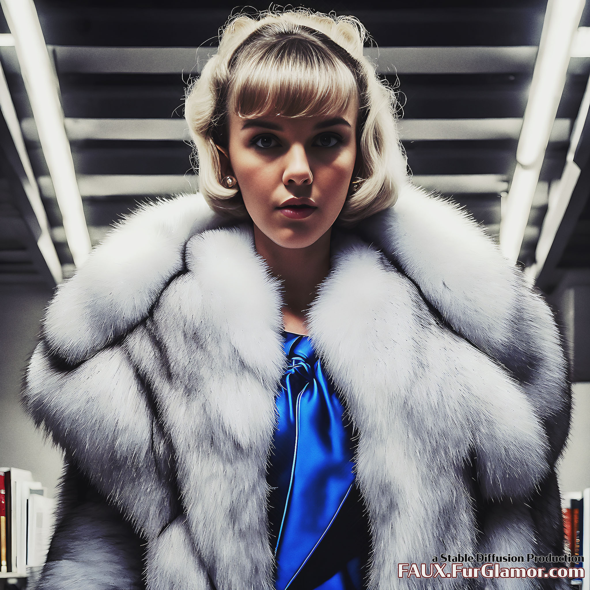 Stable Diffusion Render of Millie Bobby Brown wearing Fur