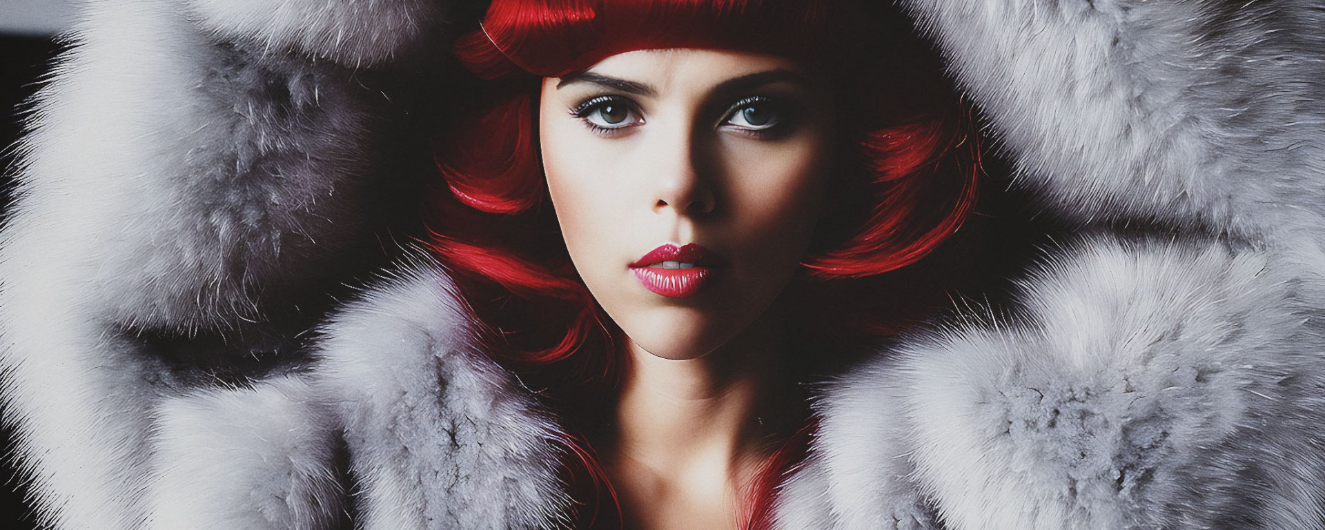 Stable Diffusion Render of Scarlett Johansson In A Fur Coat