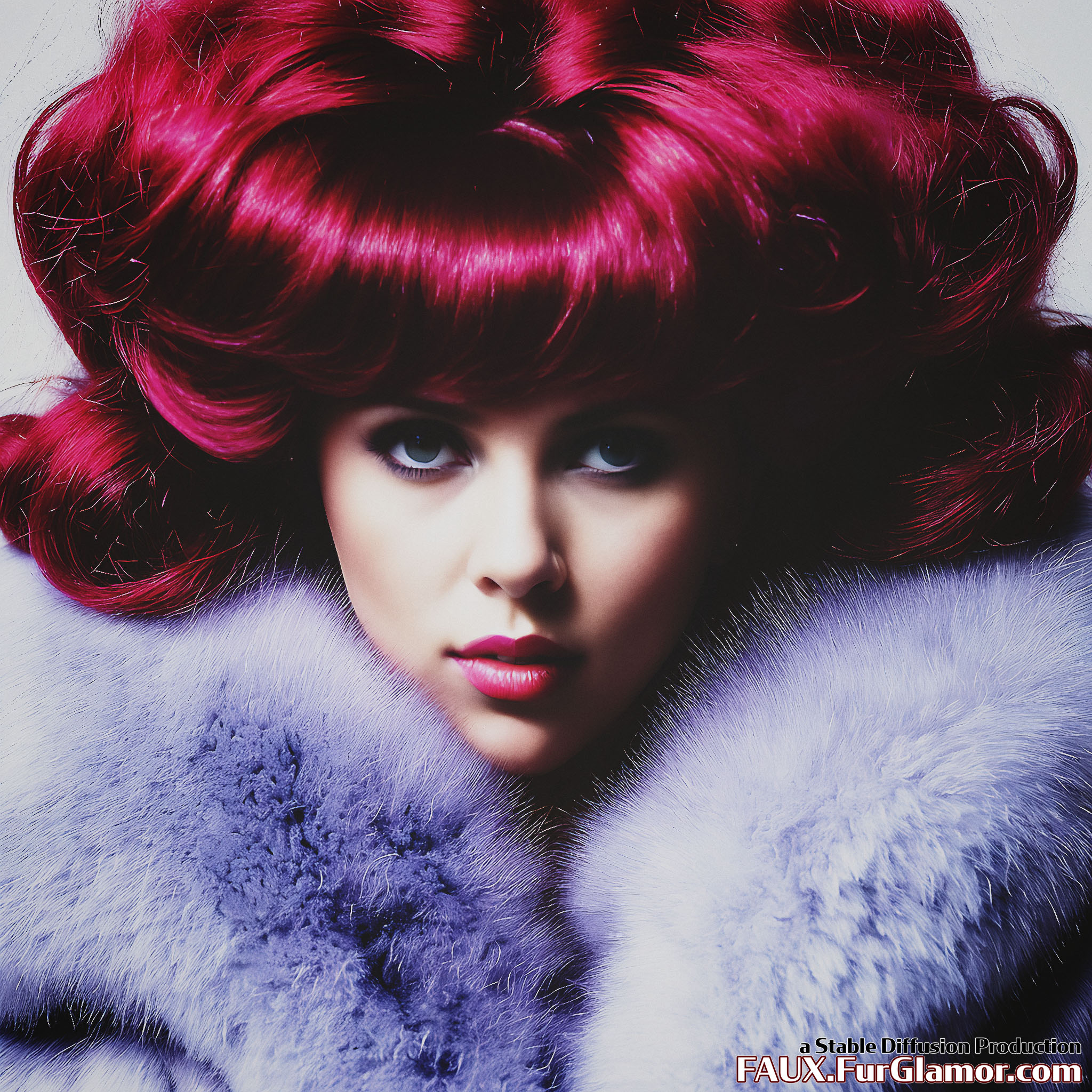 Stable Diffusion Render of Scarlett Johansson In A Fur Coat