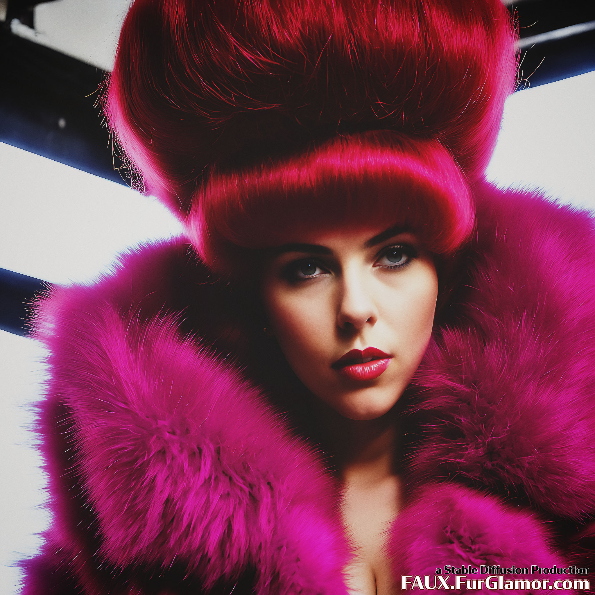 Stable Diffusion Render of Scarlett Johansson In A Fur Coat