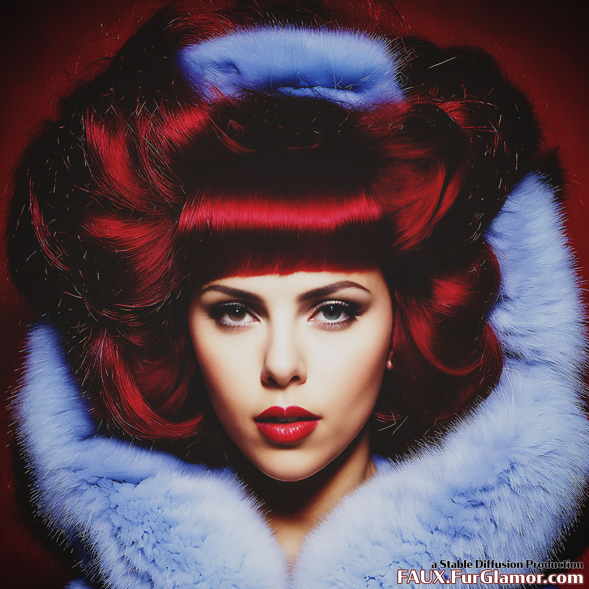 Stable Diffusion Render of Scarlett Johansson In A Fur Coat
