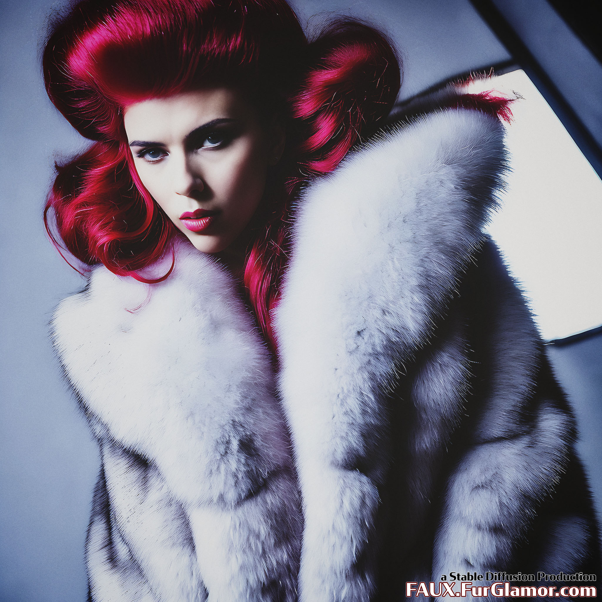 Stable Diffusion Render of Scarlett Johansson In A Fur Coat