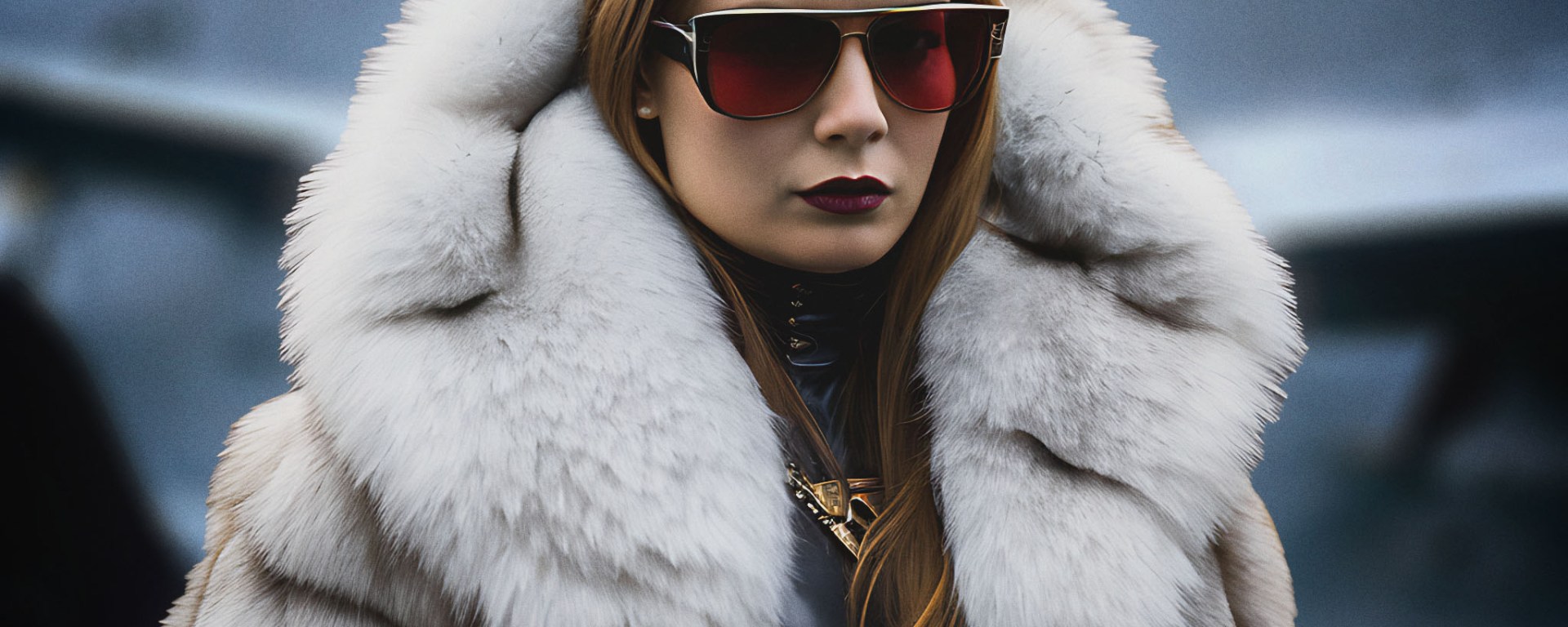 Stable Diffusion Render of Brie Larson in a Fur Coat