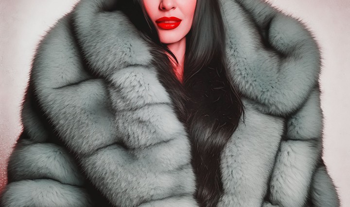 Stable Diffusion Render of Angelina Jolie wearing a Fur Coat