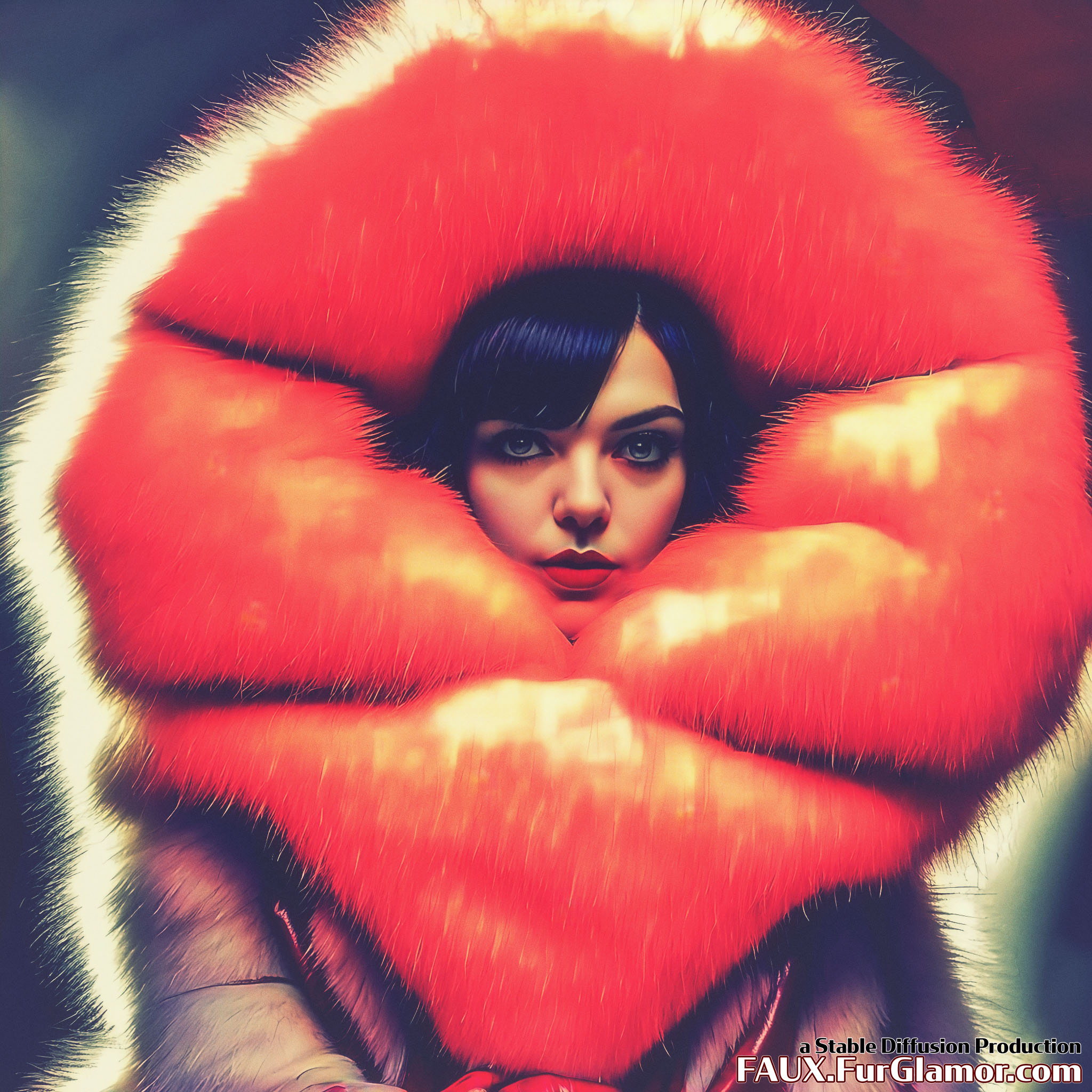 Stable Diffusion Render of Anya Taylor-Joy in a Fur Coat