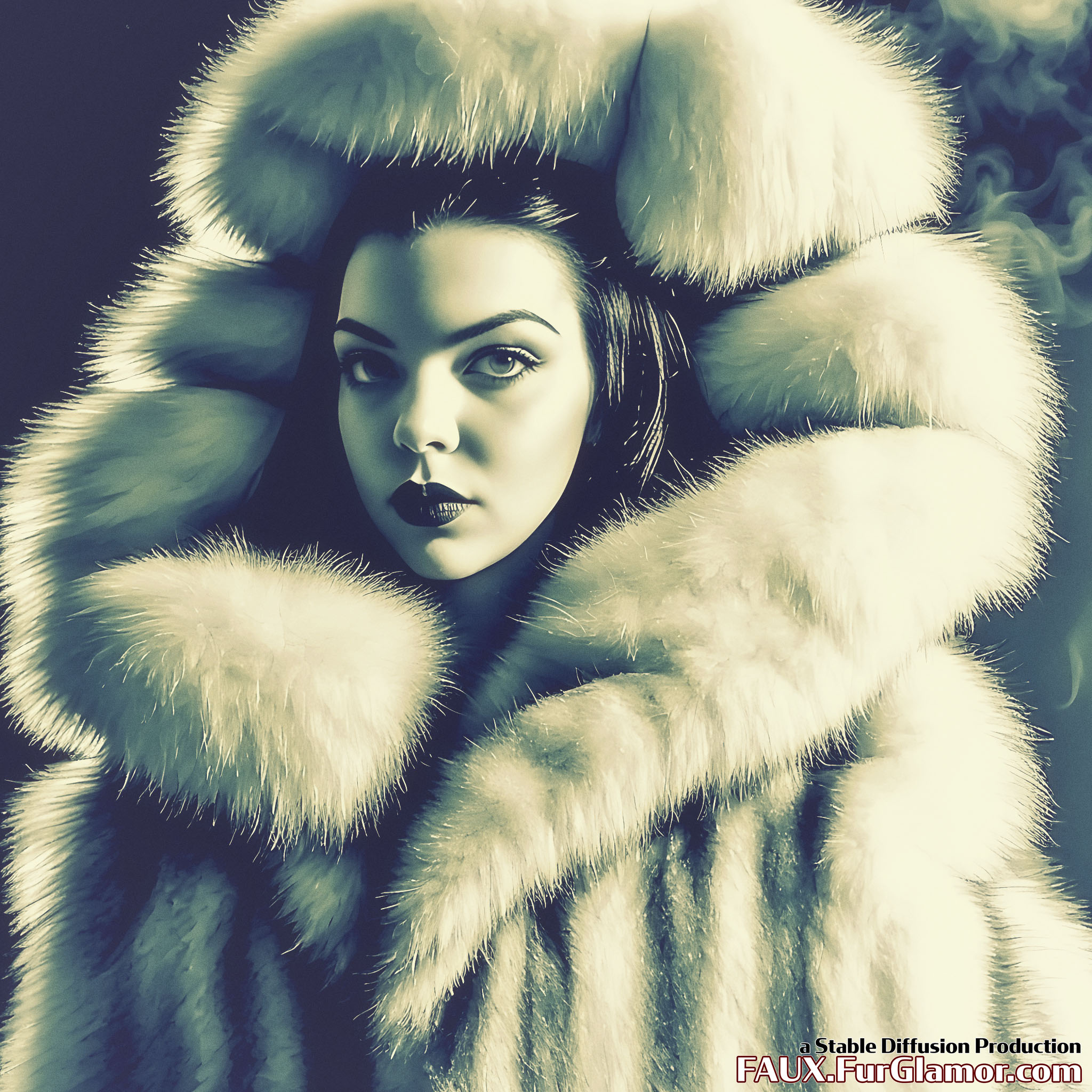 Stable Diffusion Render of Anya Taylor-Joy in a Fur Coat