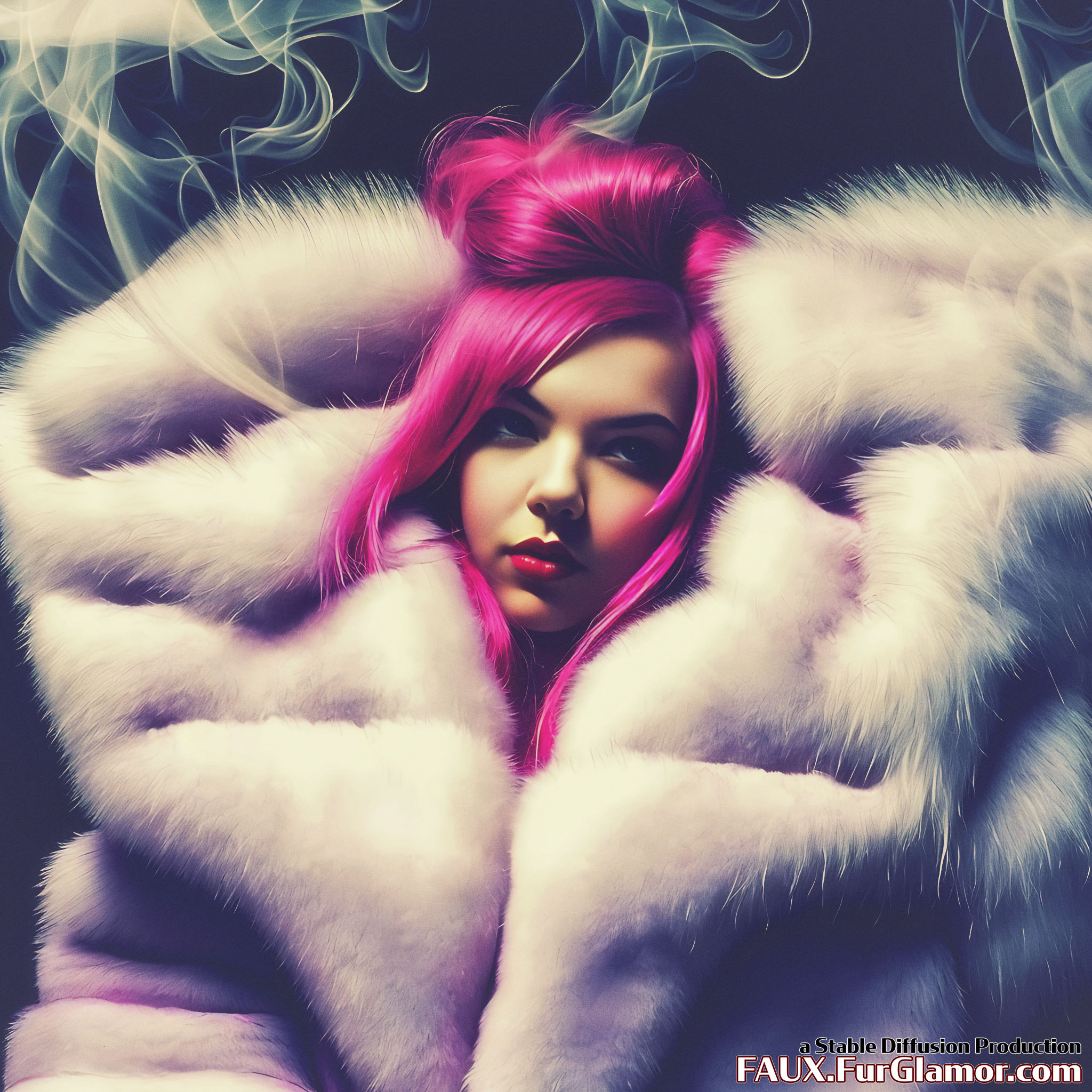 Stable Diffusion Render of Anya Taylor-Joy in a Fur Coat