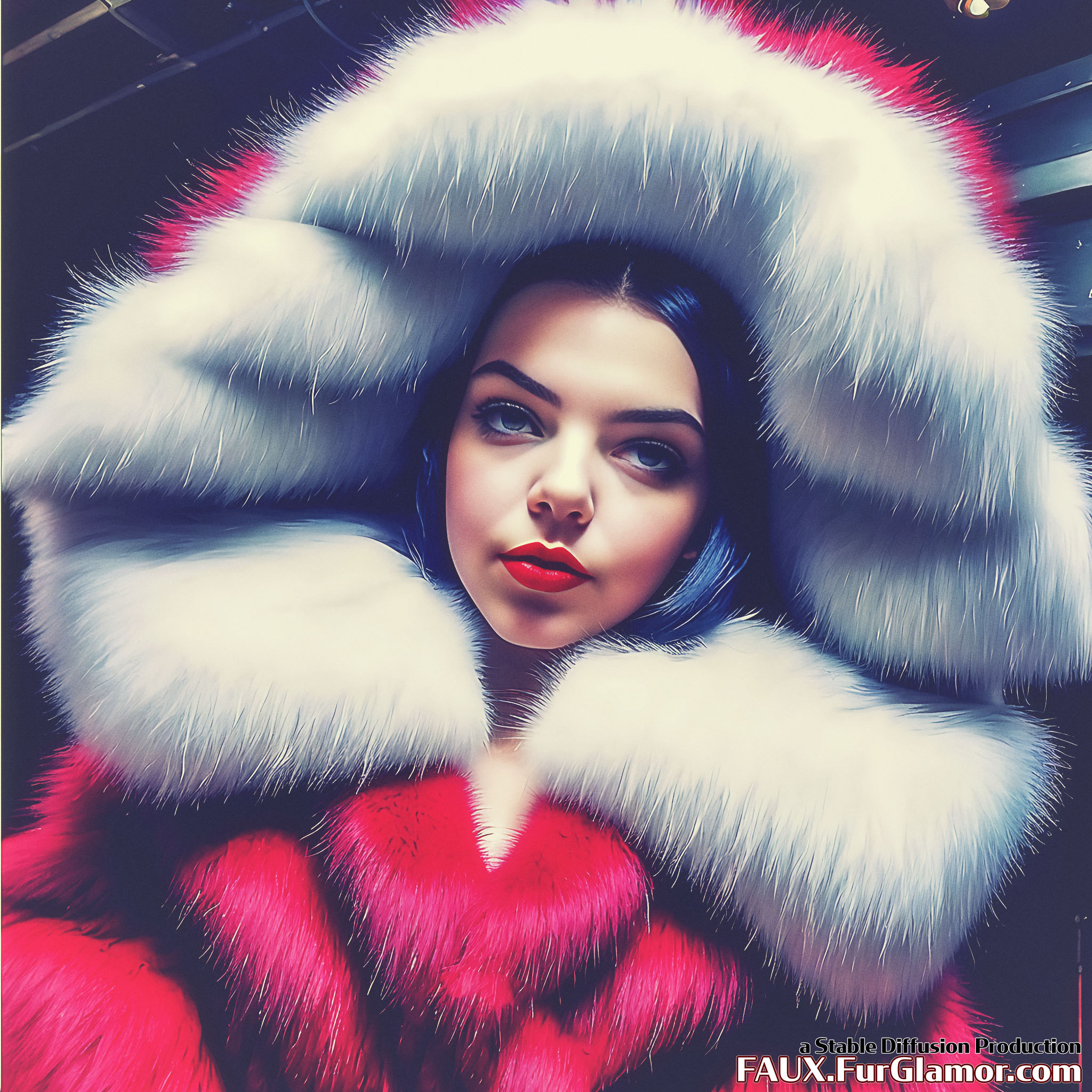 Stable Diffusion Render of Anya Taylor-Joy in a Fur Coat