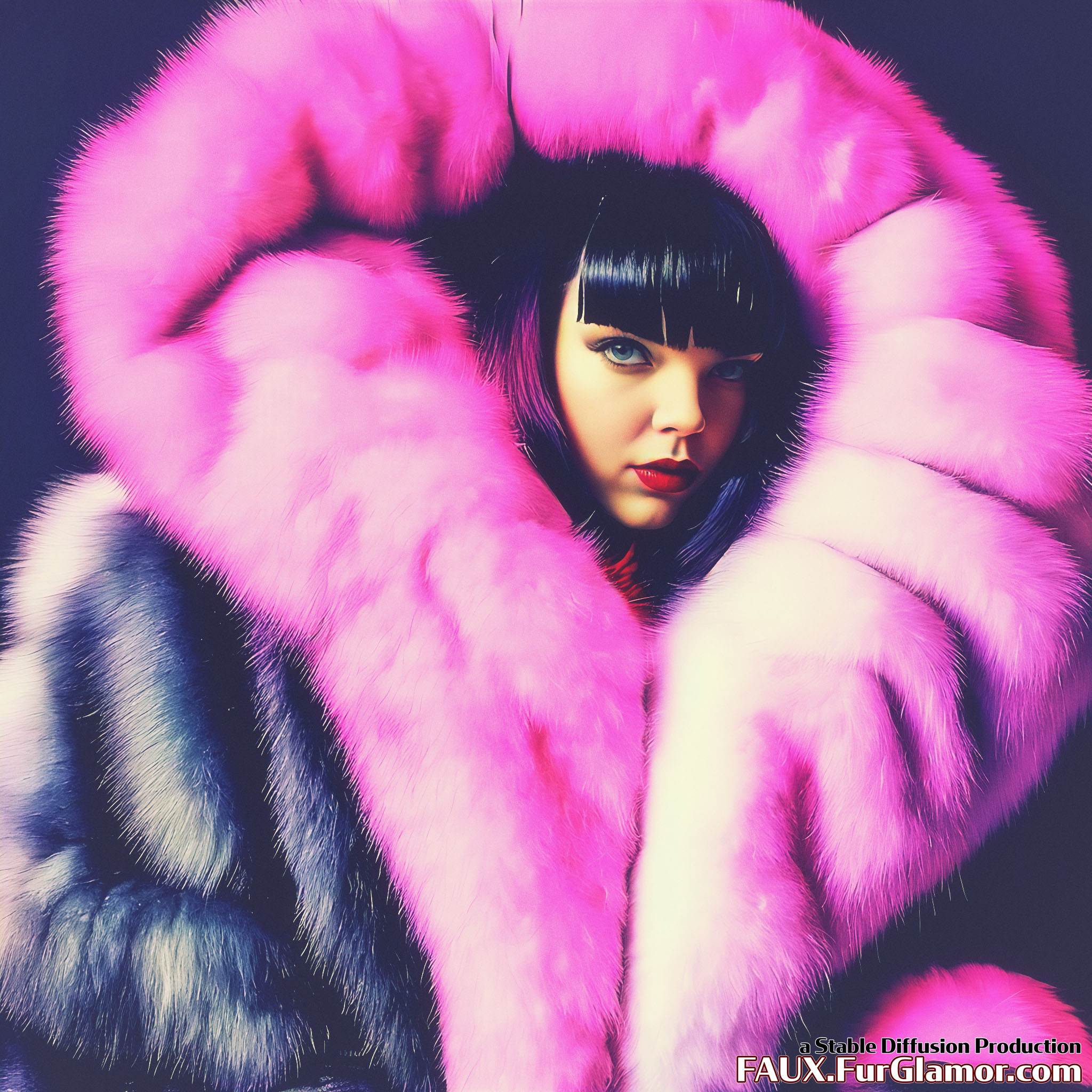 Stable Diffusion Render of Anya Taylor-Joy in a Fur Coat