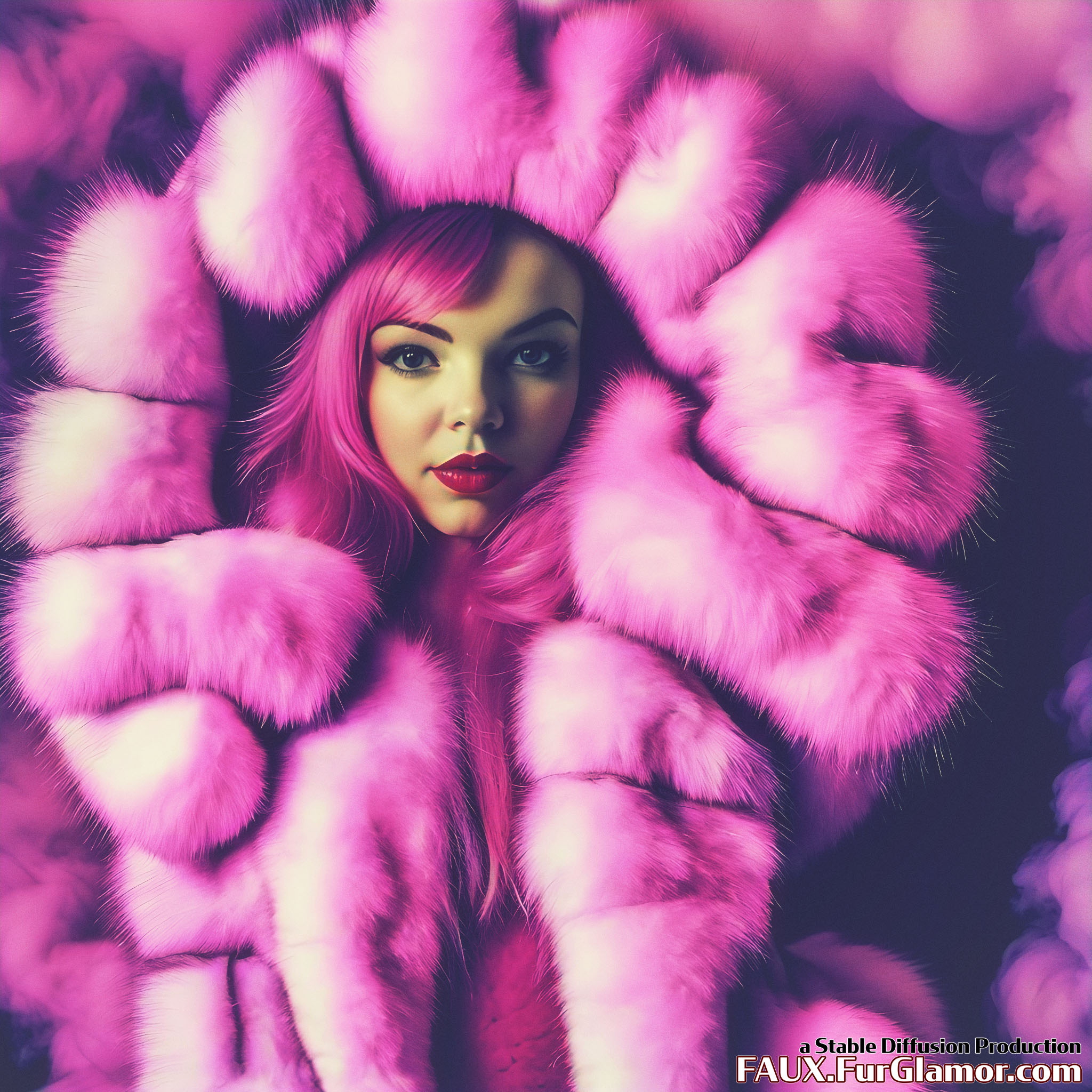 Stable Diffusion Render of Anya Taylor-Joy in a Fur Coat