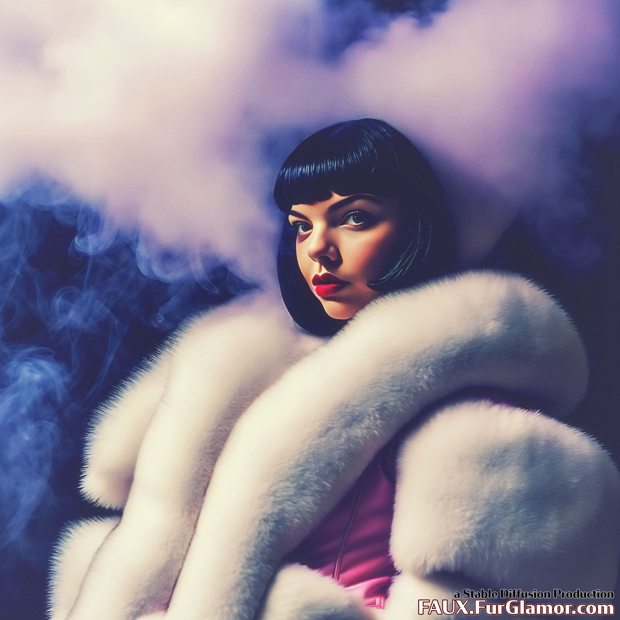 Stable Diffusion Render of Anya Taylor-Joy in a Fur Coat