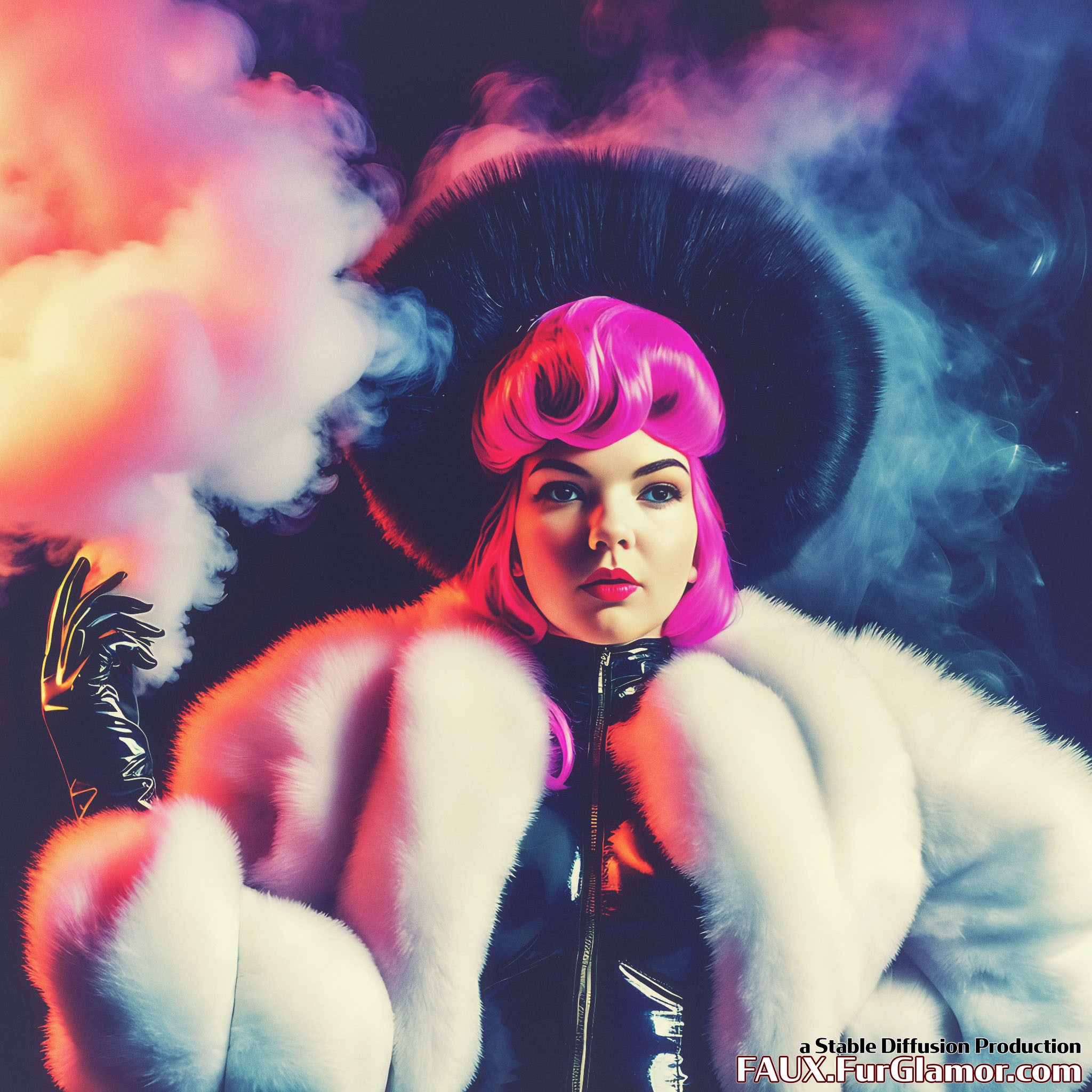 Stable Diffusion Render of Anya Taylor-Joy in a Fur Coat