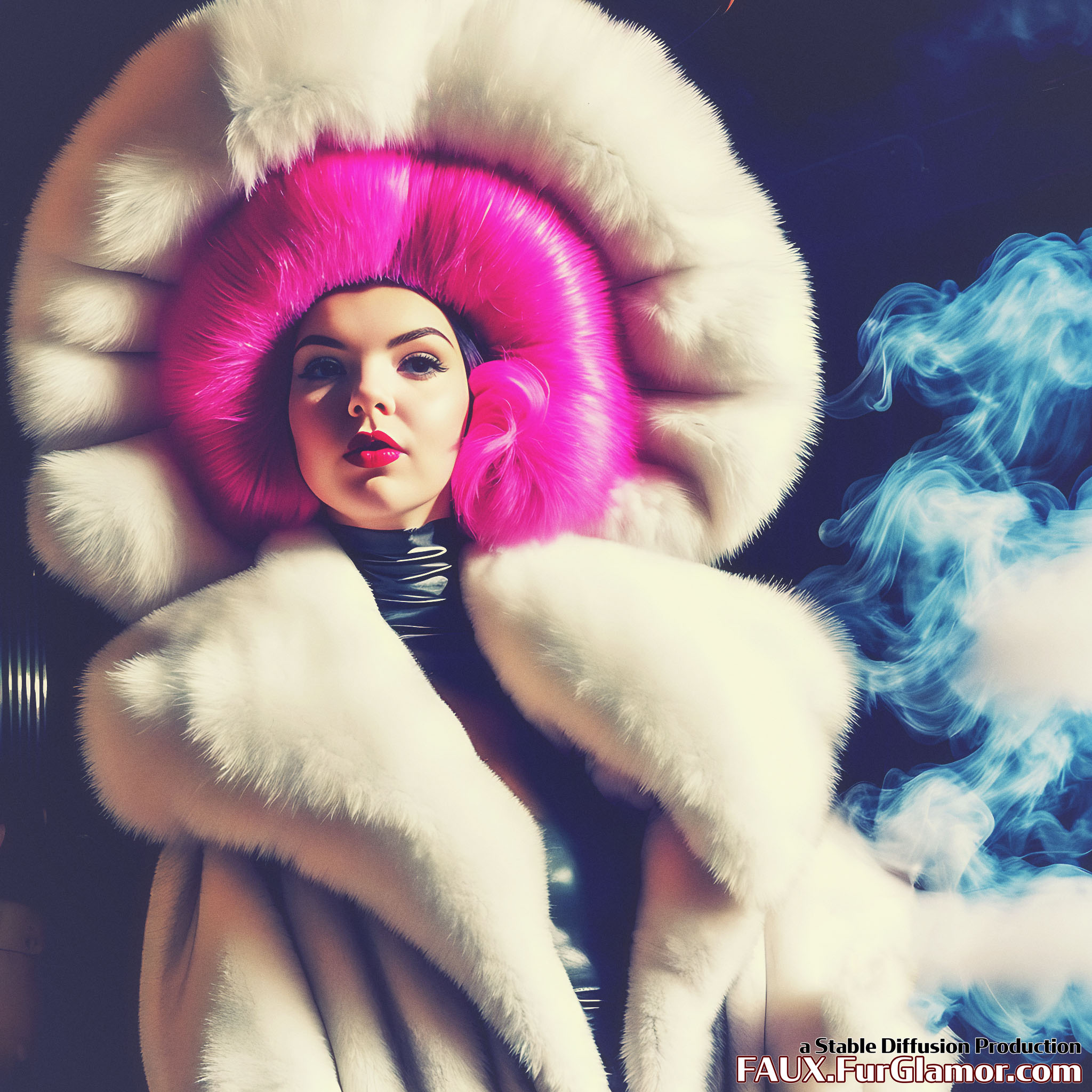 Stable Diffusion Render of Anya Taylor-Joy in a Fur Coat