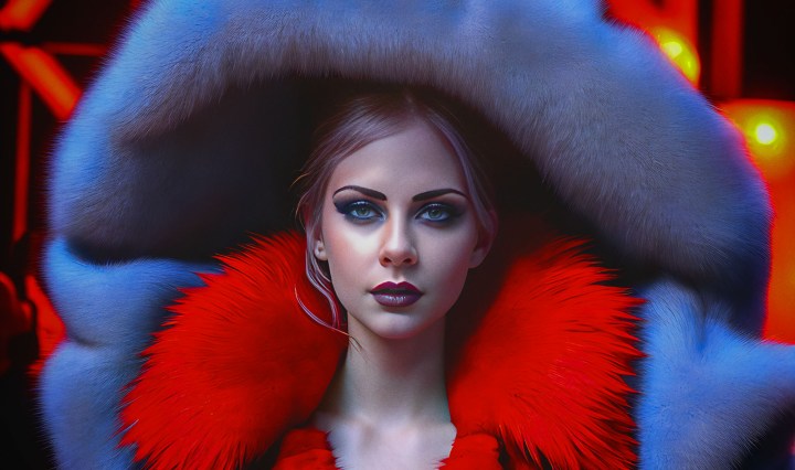 Stable Diffusion Render of Avril Lavigne in a Fur Coat