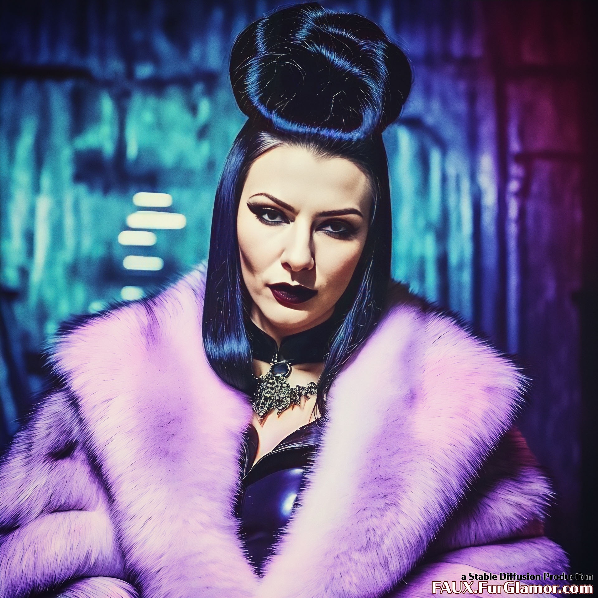 Stable Diffusion Render of Cate Blanchett in a Fur Coat - FauxFurGlamor