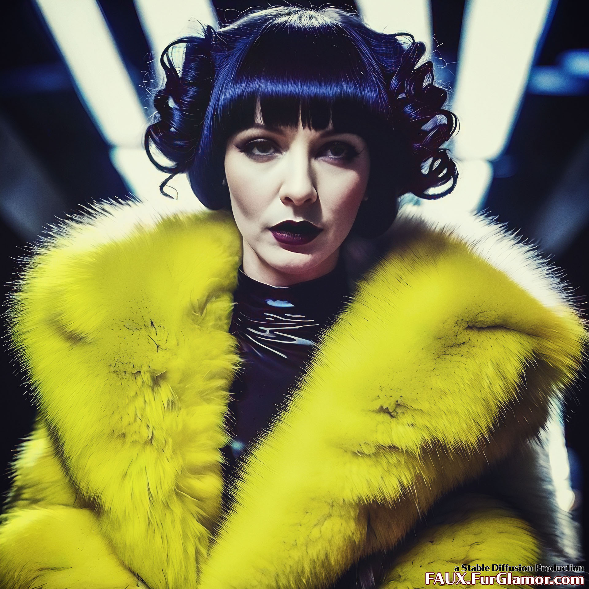 Stable Diffusion Render of Cate Blanchett in a Fur Coat - FauxFurGlamor