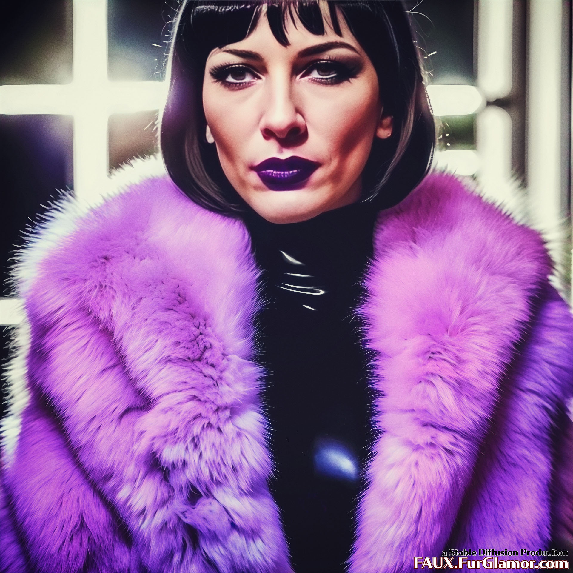 Stable Diffusion Render of Cate Blanchett in a Fur Coat - FauxFurGlamor