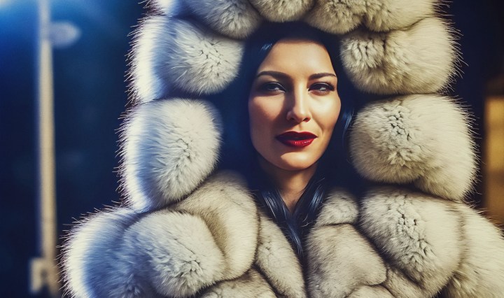 Stable Diffusion Render of Cate Blanchett in a Fur Coat - FauxFurGlamor